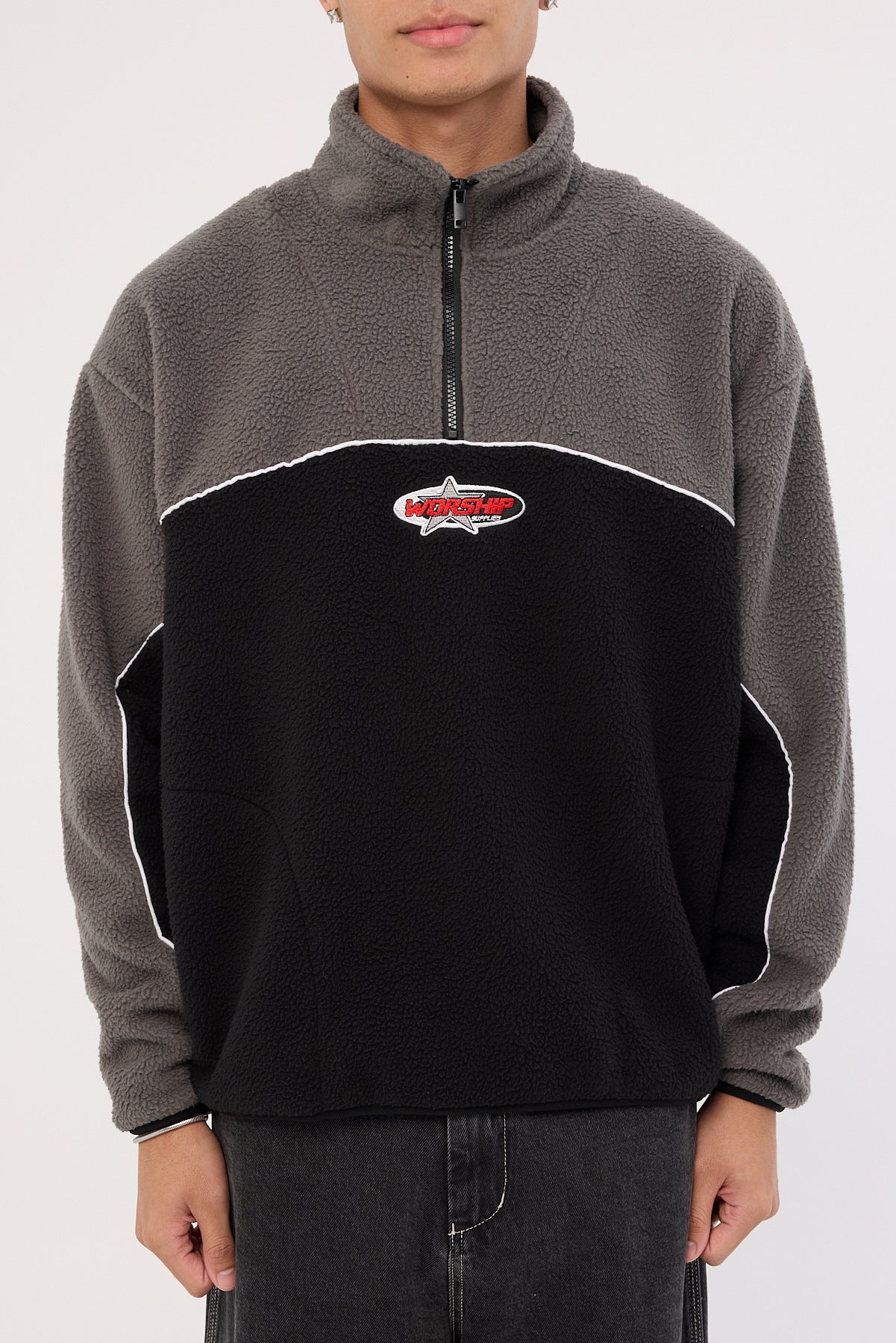 Worship Striker Quarter Zip Polar Fleece Black - Image 6