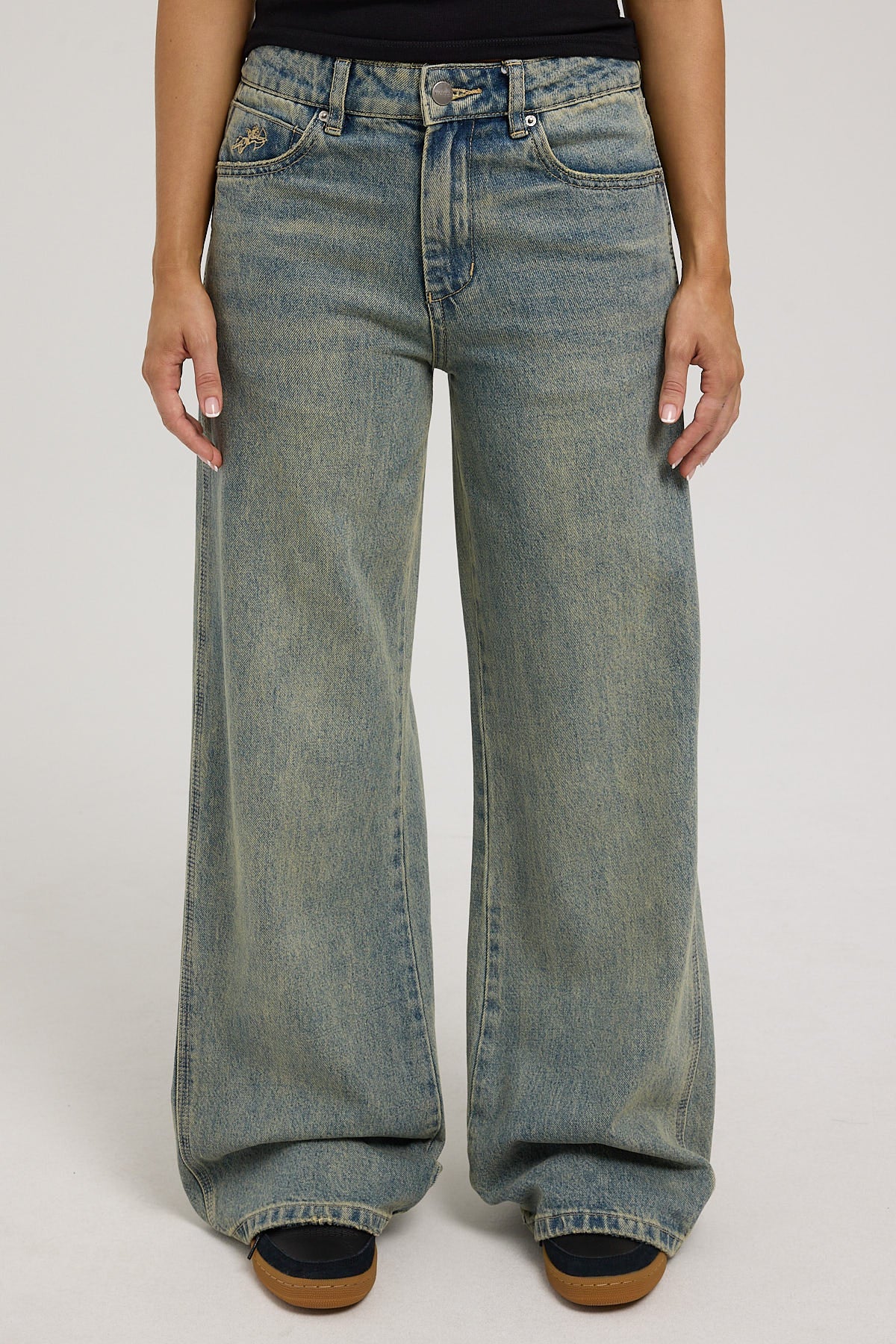 Worship Sweeper Wide Leg Jean Garbage Grime Blue - Image 6