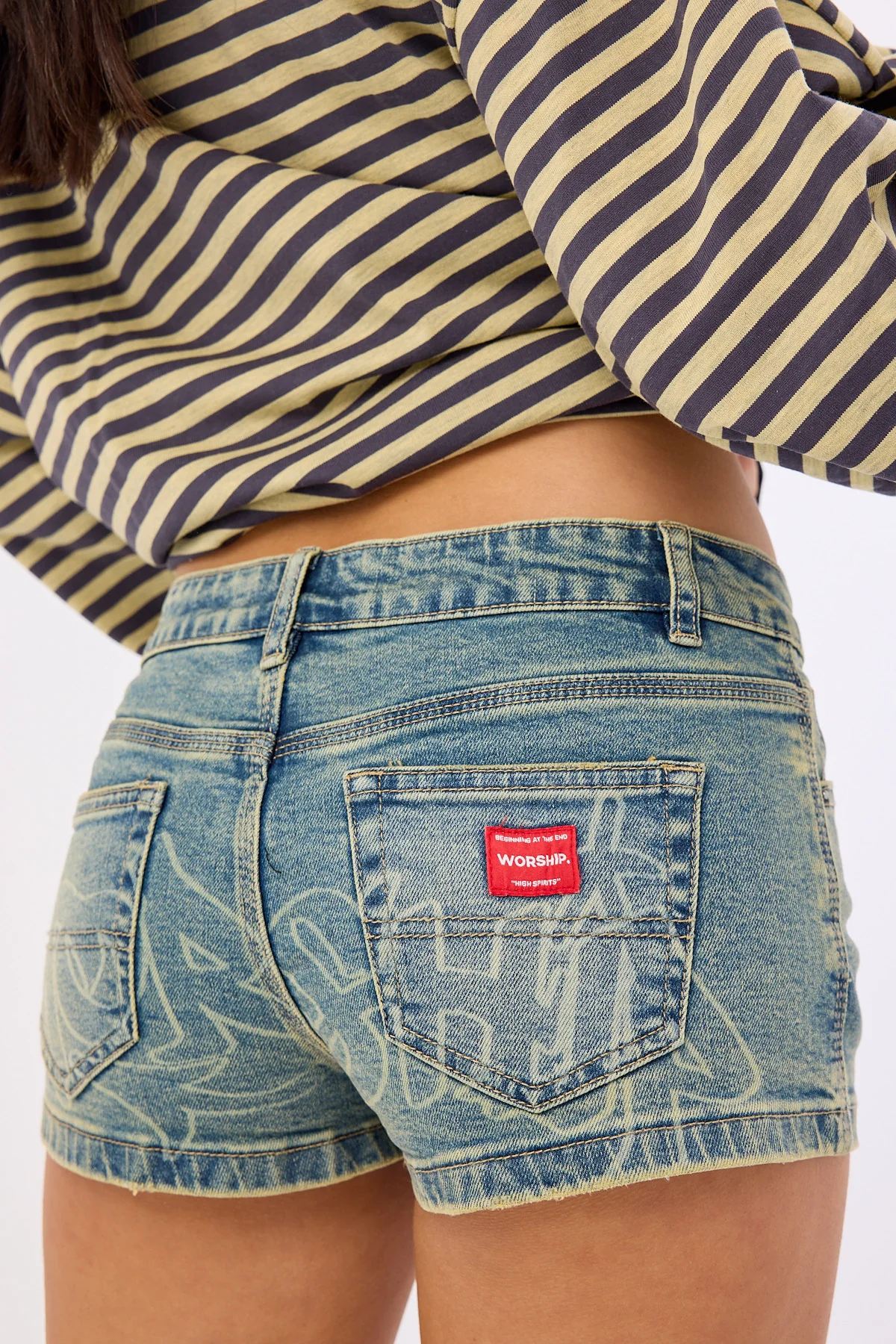 Worship Throws Y2K Micro Short Garbage Grimes Blue - Image 6