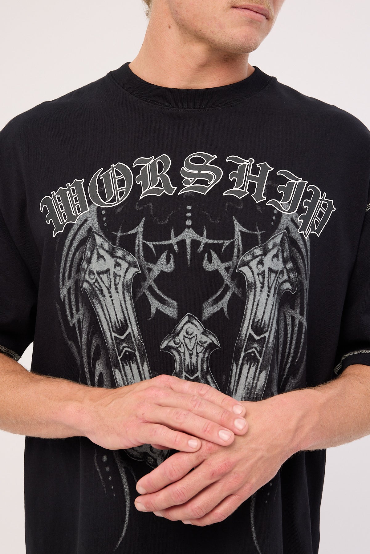 Worship Turmoil Oversize Tee Washed Black - Image 5