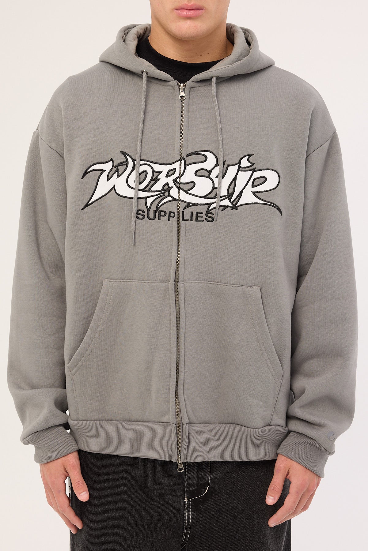 Worship Vanity Zip Hood Steel Grey - Image 8