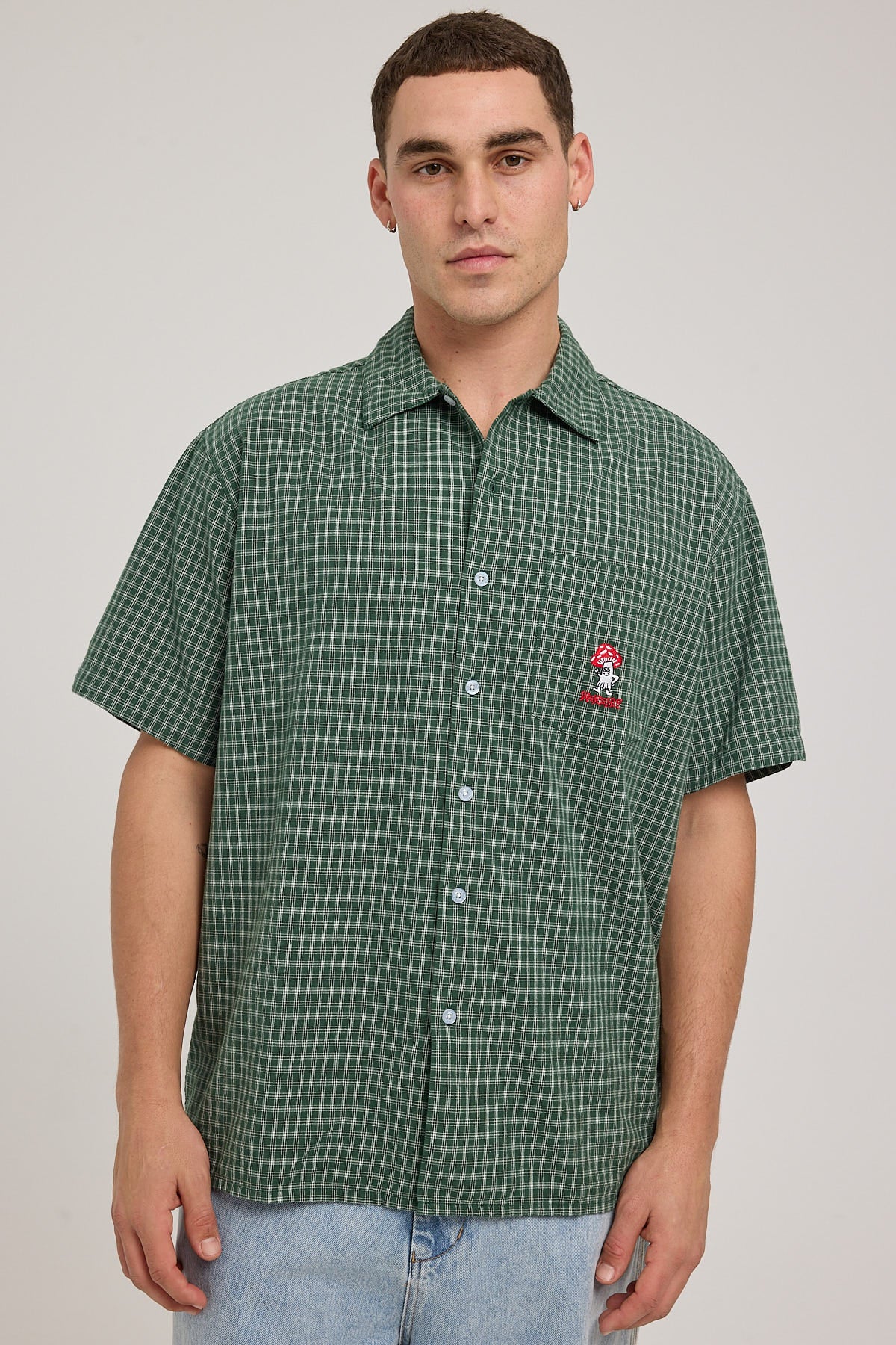 Worship Viper Check Shirt Hedge Green - Image 2