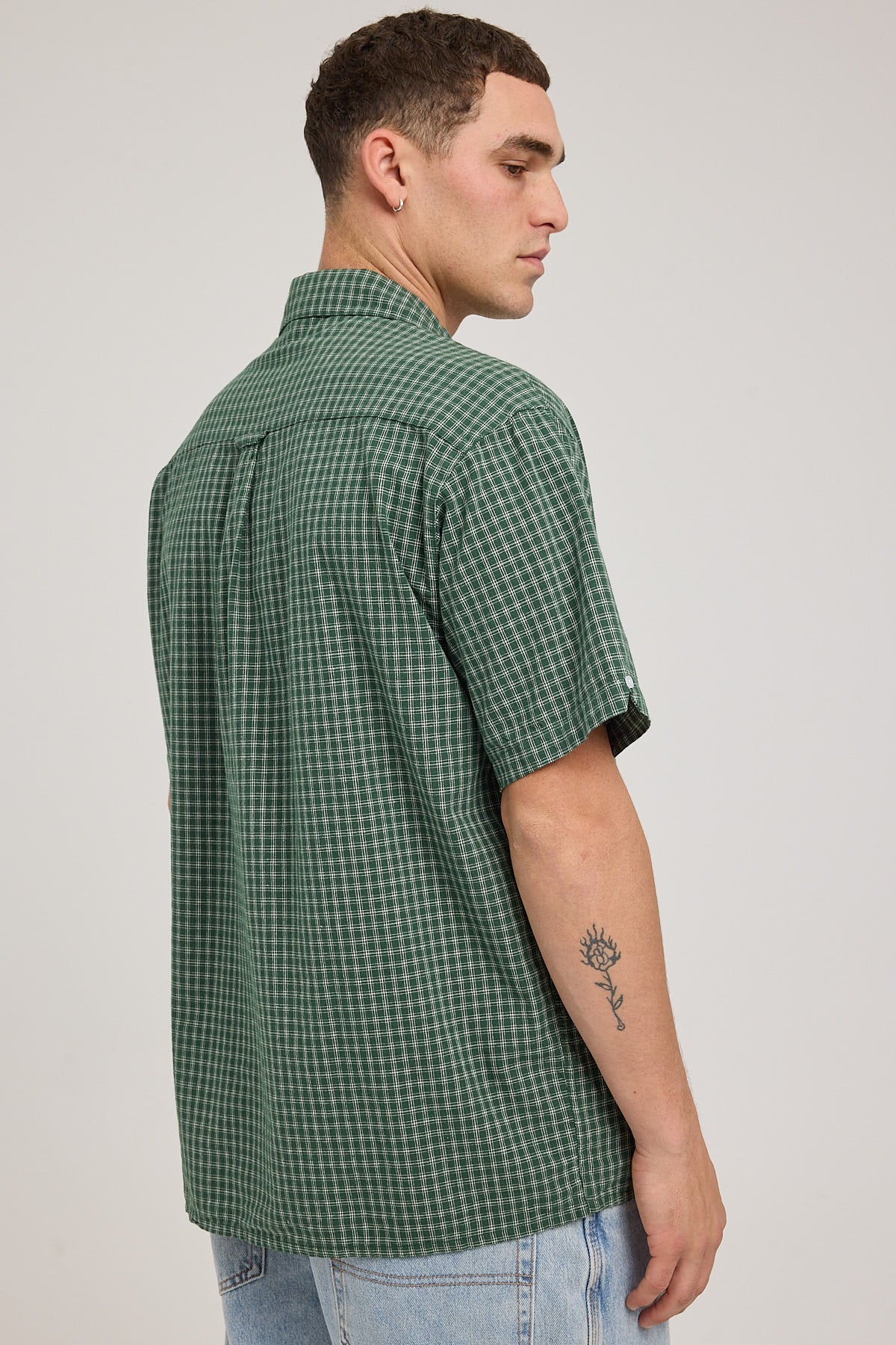 Worship Viper Check Shirt Hedge Green - Image 4
