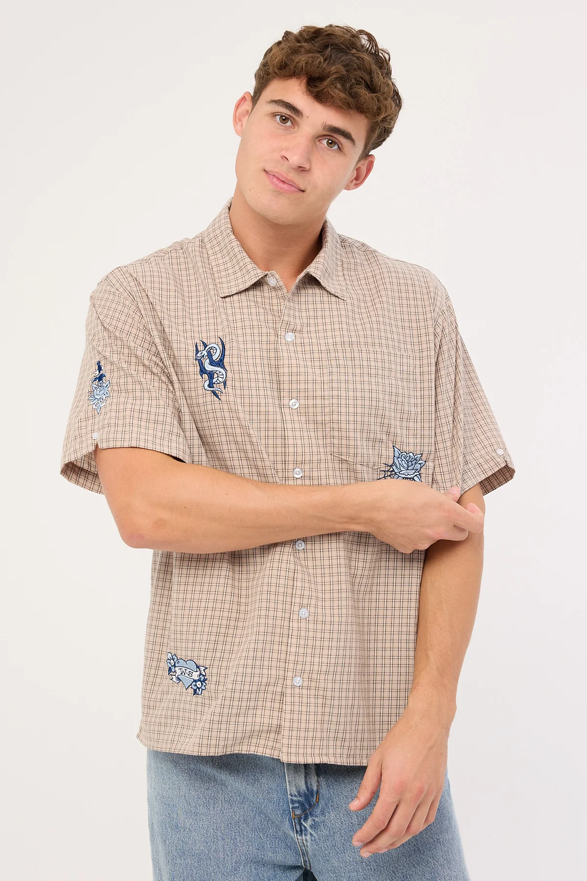 Worship Walk In Short Sleeve Shirt Tan - Image 2
