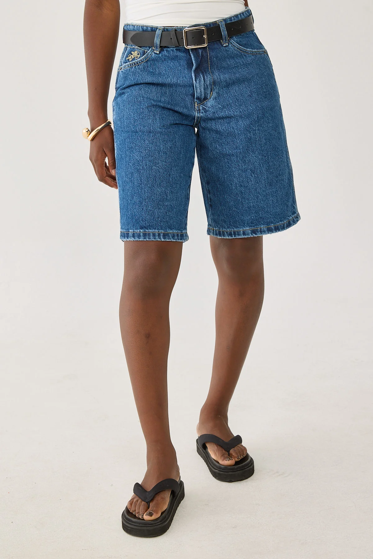Worship Worship Sloucher Short Worn Blue Rinse - Image 2