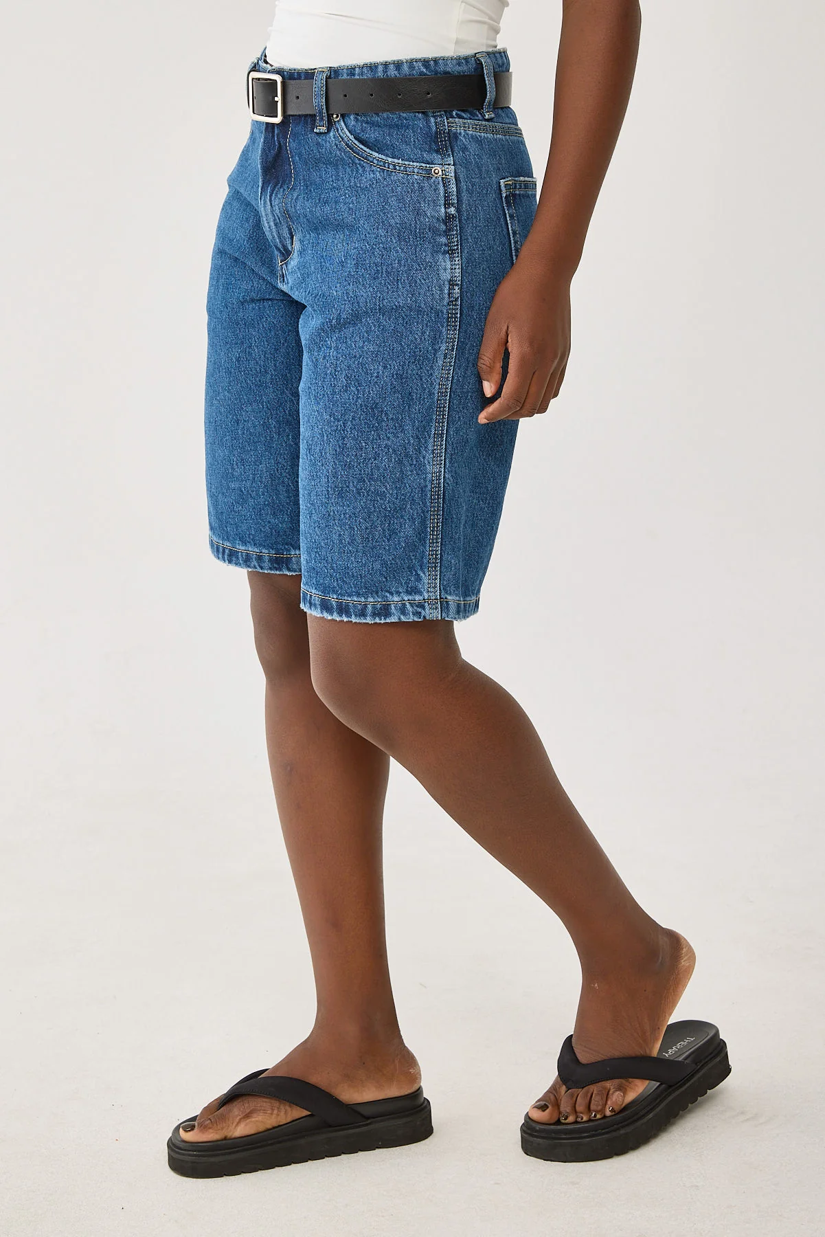Worship Worship Sloucher Short Worn Blue Rinse - Image 3