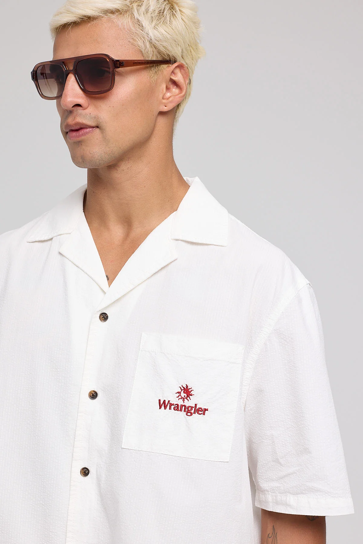 Wrangler Box Resort Shirt White - Image 3