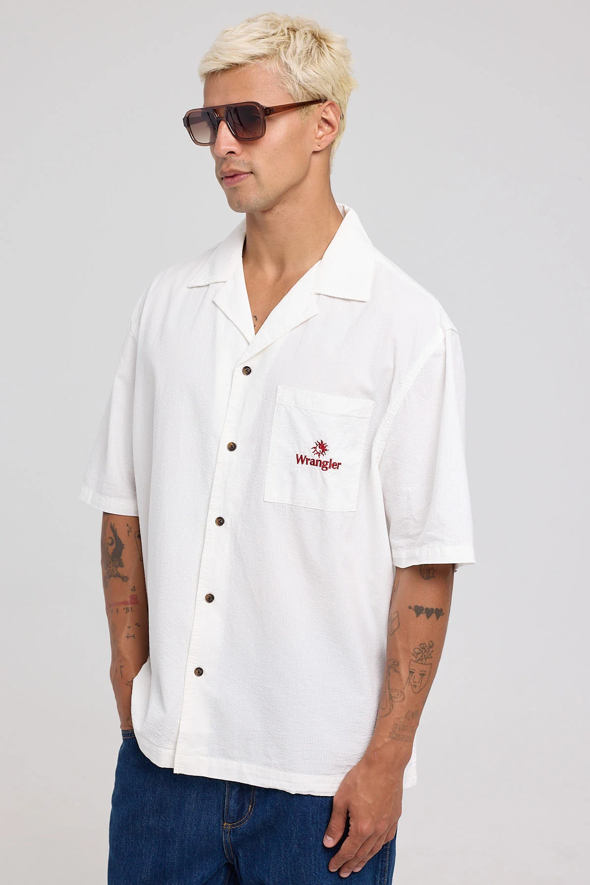 Wrangler Box Resort Shirt White - Image 4