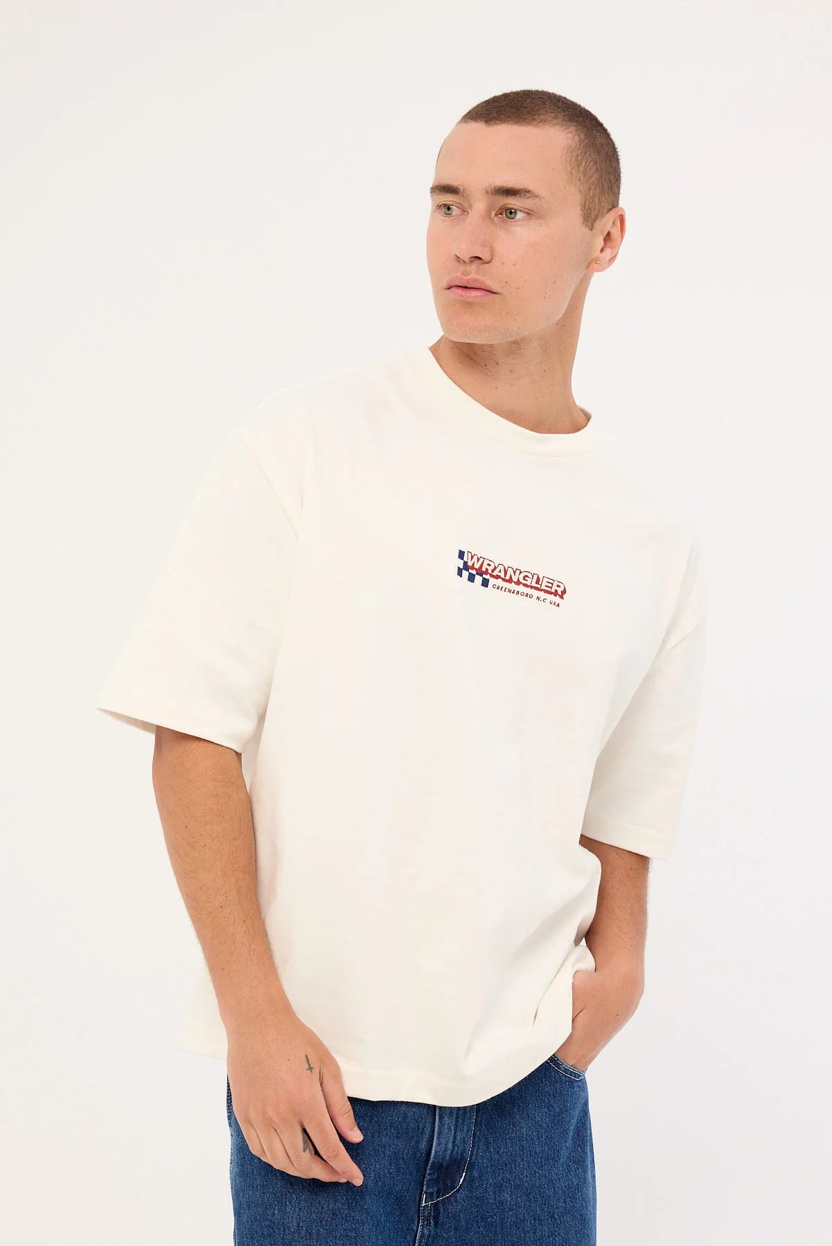 Wrangler Finish Boxcar Tee Vintage White