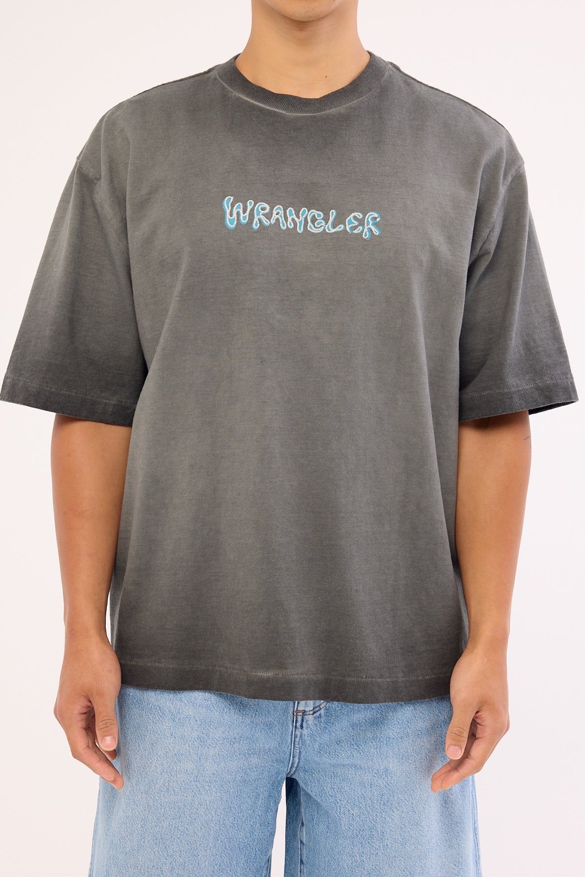 Wrangler Floral Fade Boxcar Tee Dark Slate - Image 6