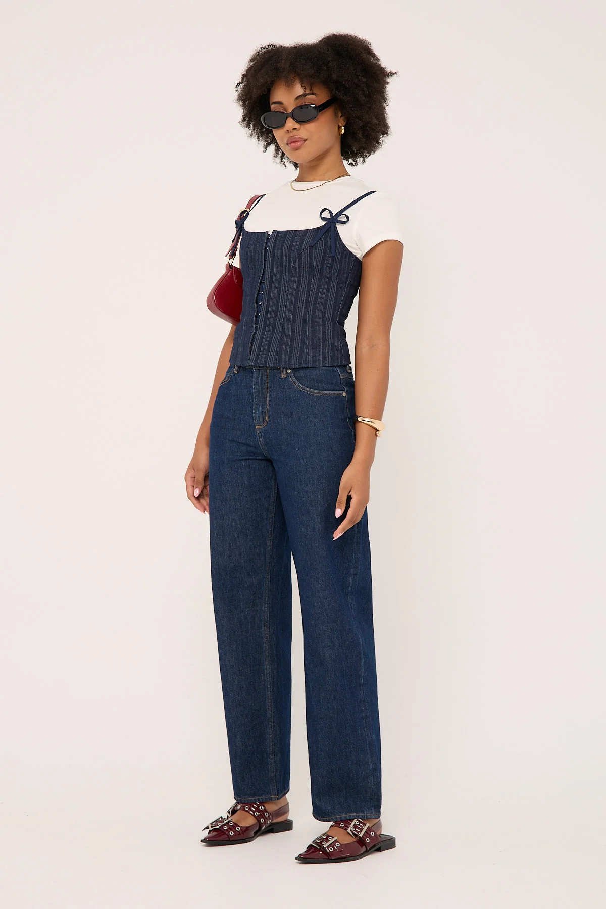 Wrangler Mid Bella Baggy Jean Inkspot - Image 3