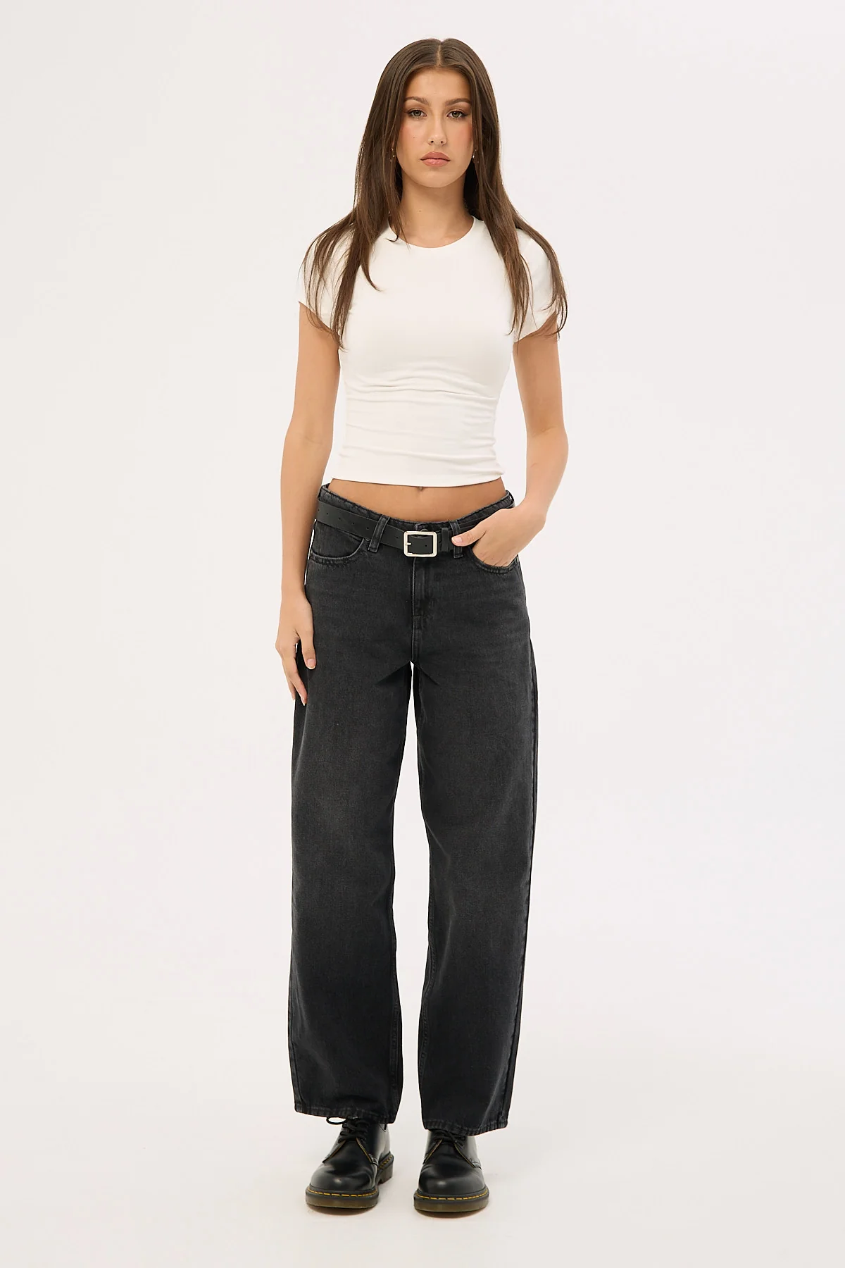 Wrangler Mid Bella Baggy Jean Sondered Black