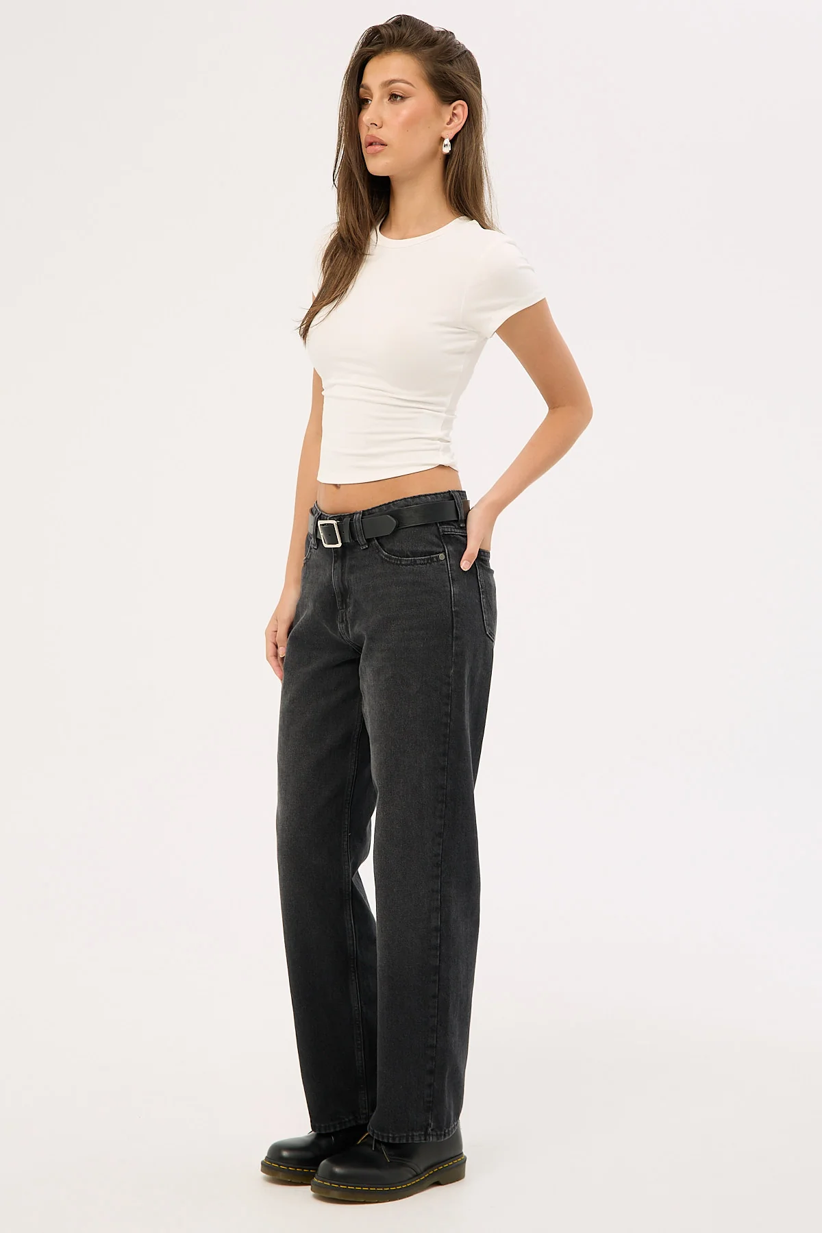 Wrangler Mid Bella Baggy Jean Sondered Black - Image 3
