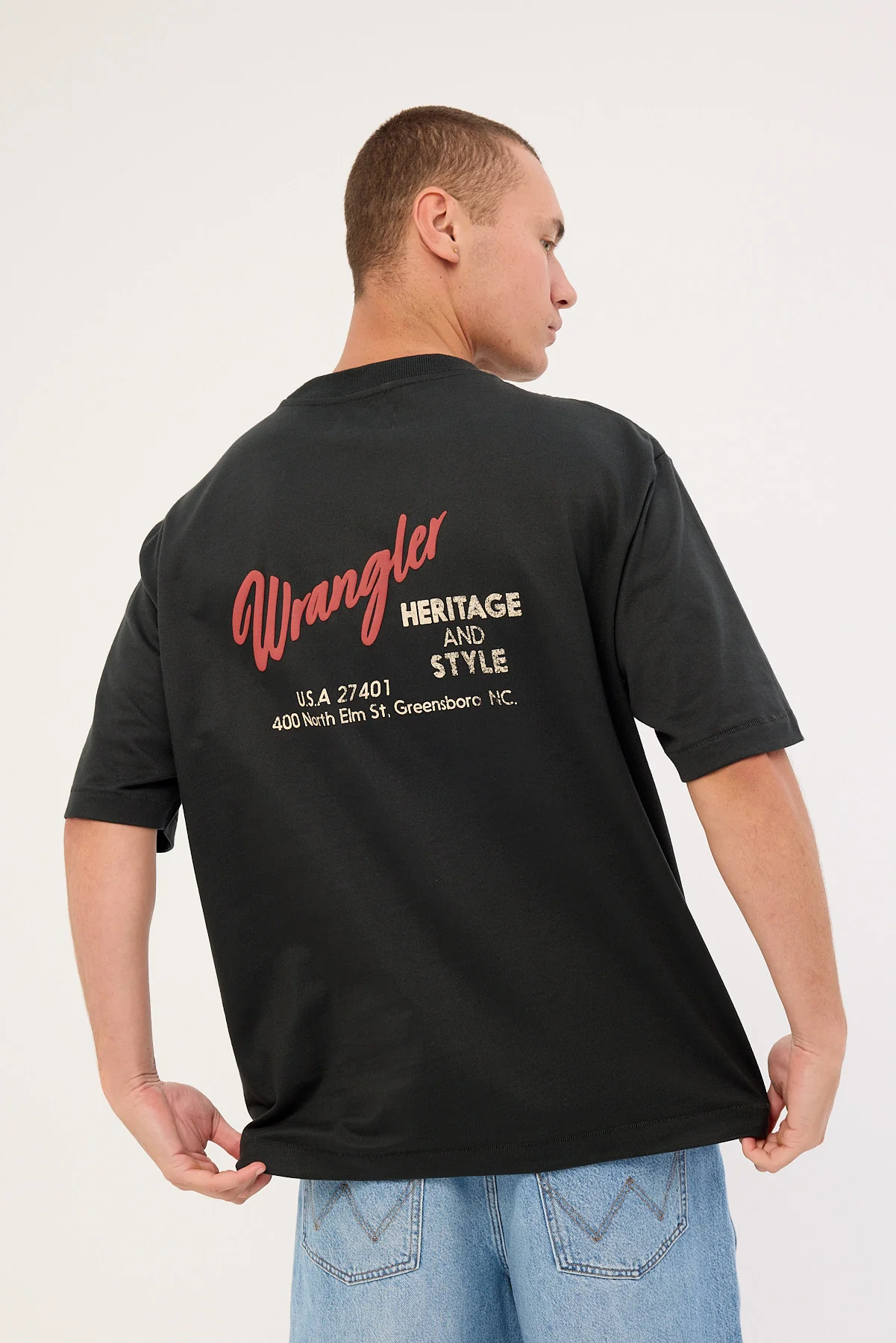 Wrangler Motel Boxcar Tee Dark Slate