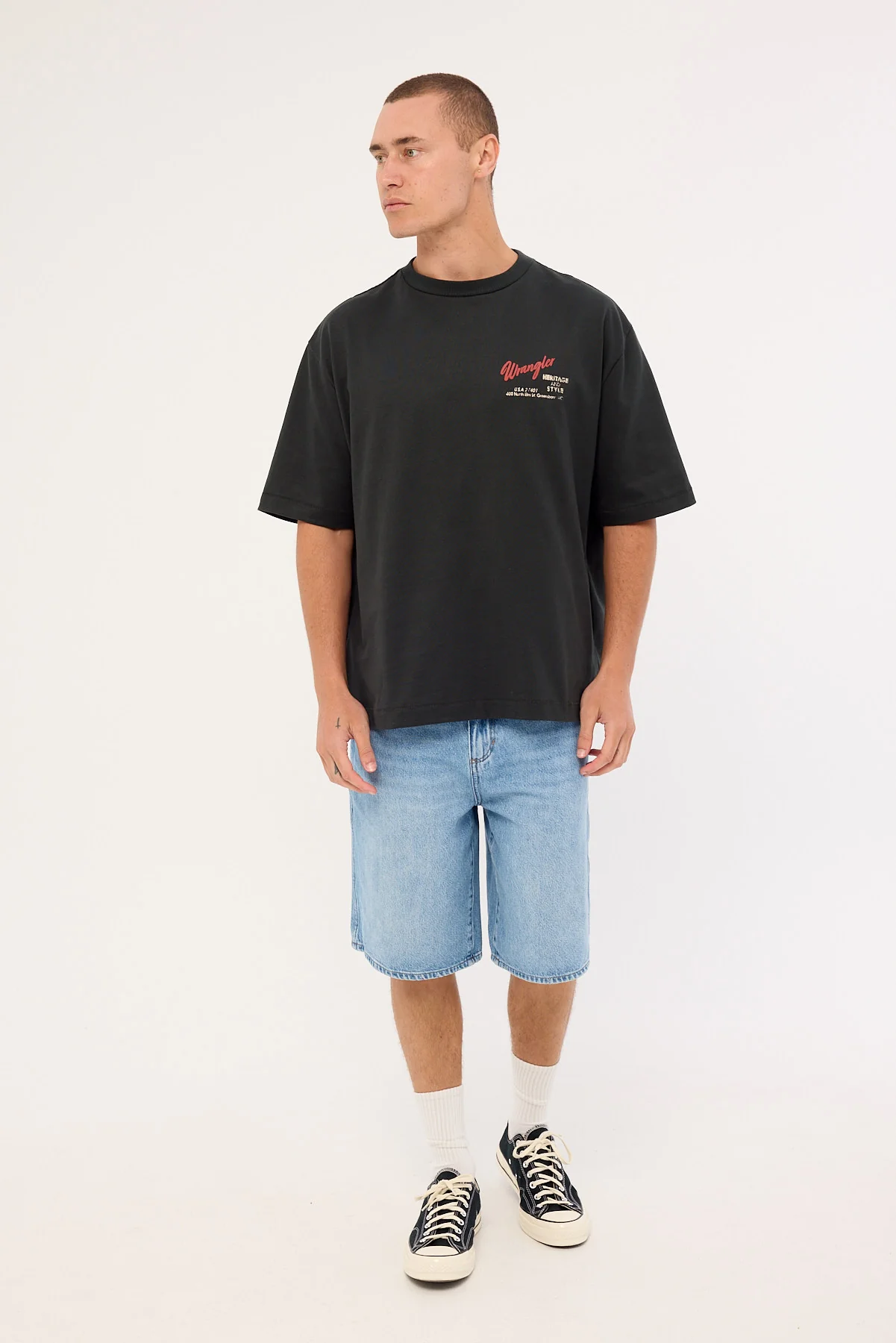 Wrangler Motel Boxcar Tee Dark Slate - Image 2