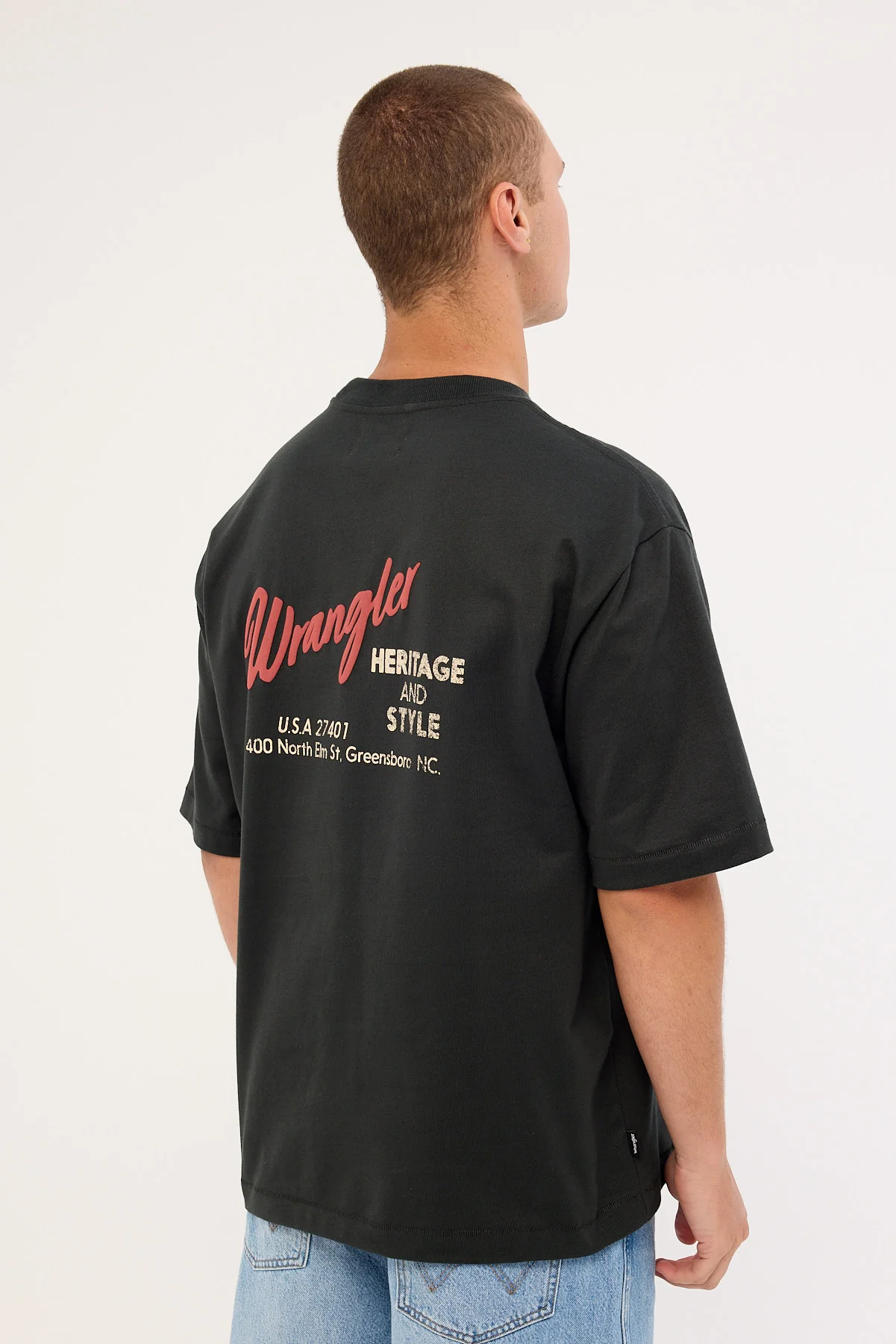 Wrangler Motel Boxcar Tee Dark Slate - Image 6