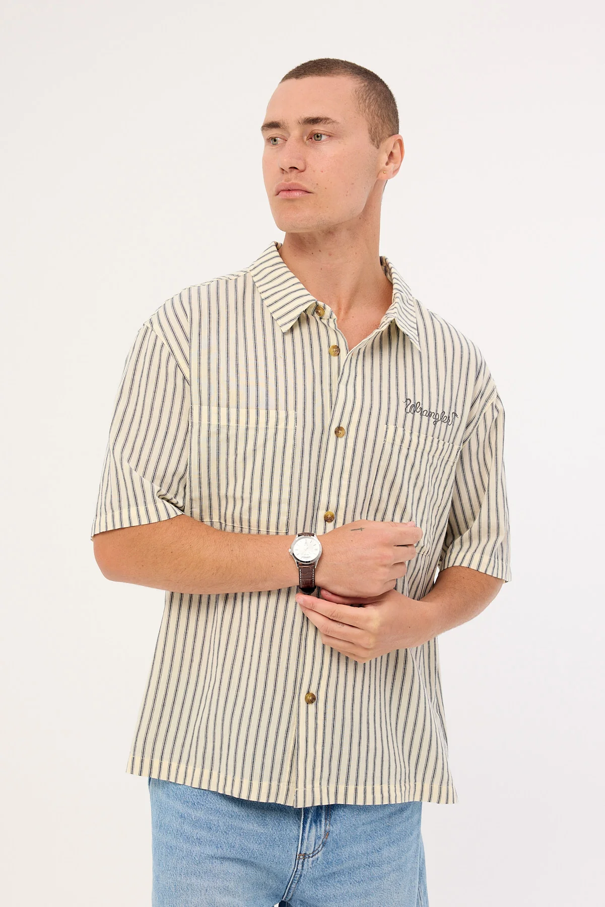 Wrangler Servo Shirt White Stripes