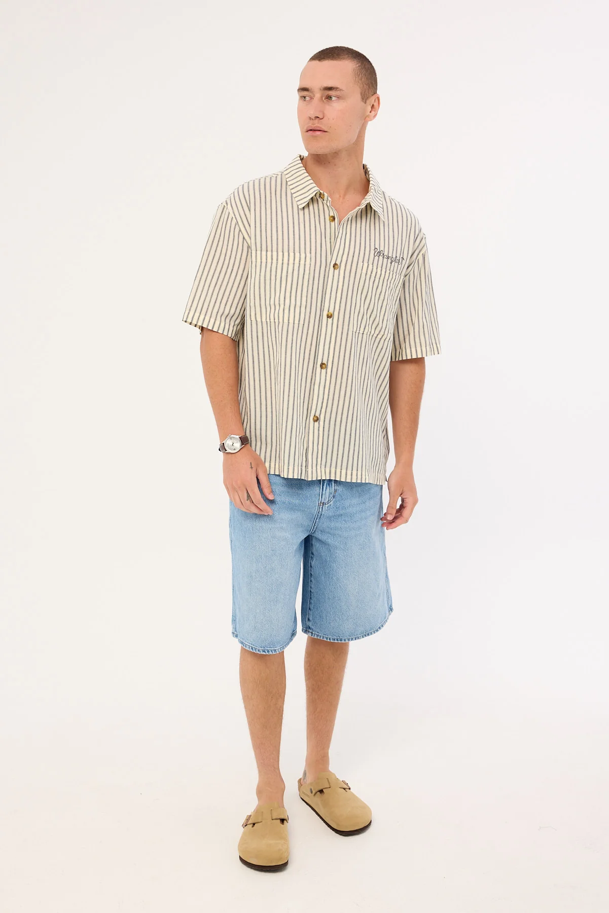 Wrangler Servo Shirt White Stripes - Image 2