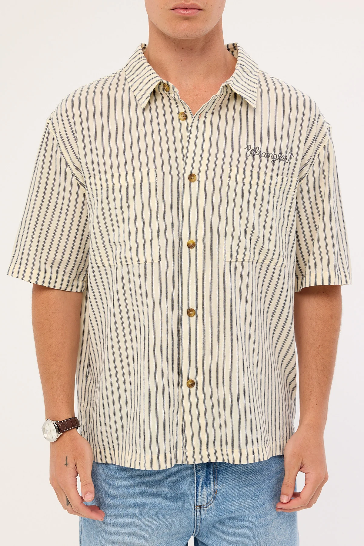 Wrangler Servo Shirt White Stripes - Image 6