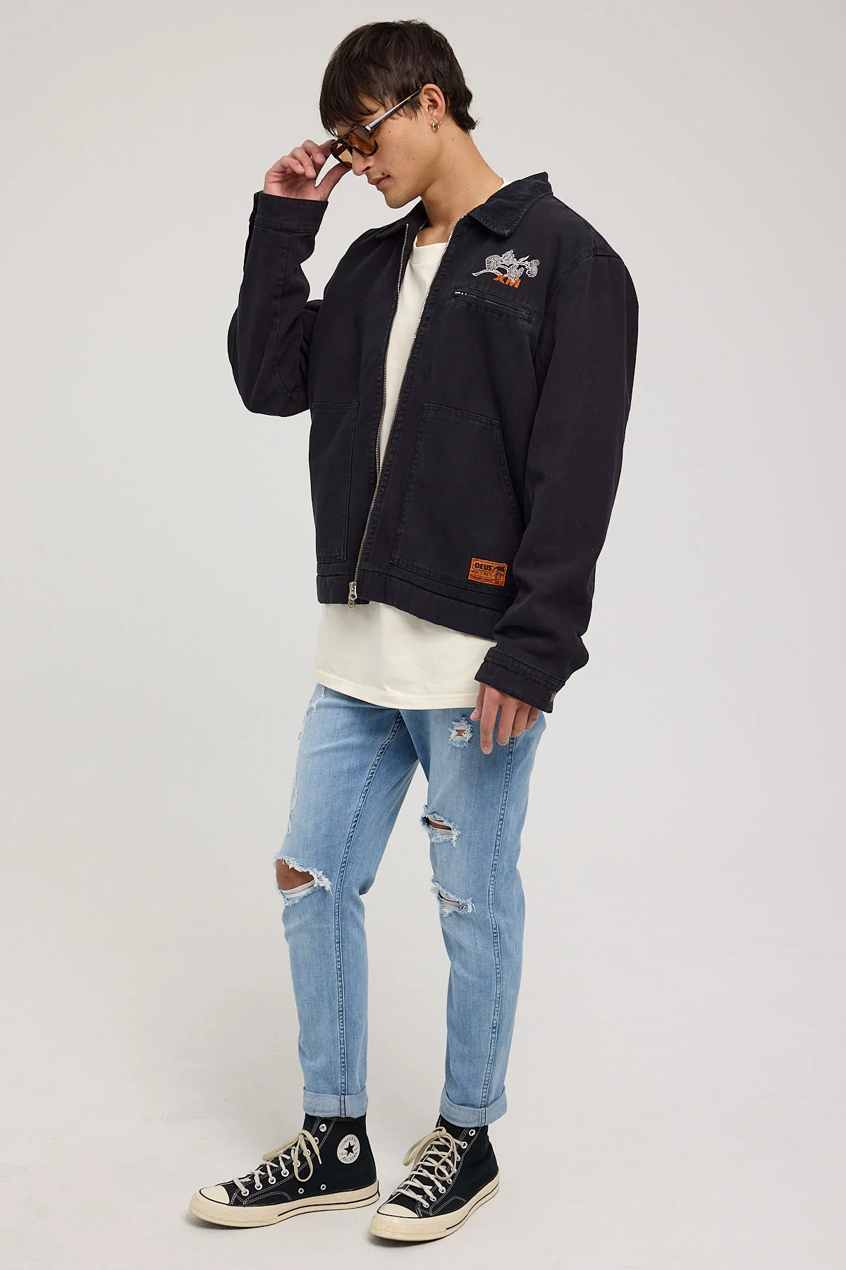 Wrangler Sid Crop Jean Whiplash Blue - Image 2