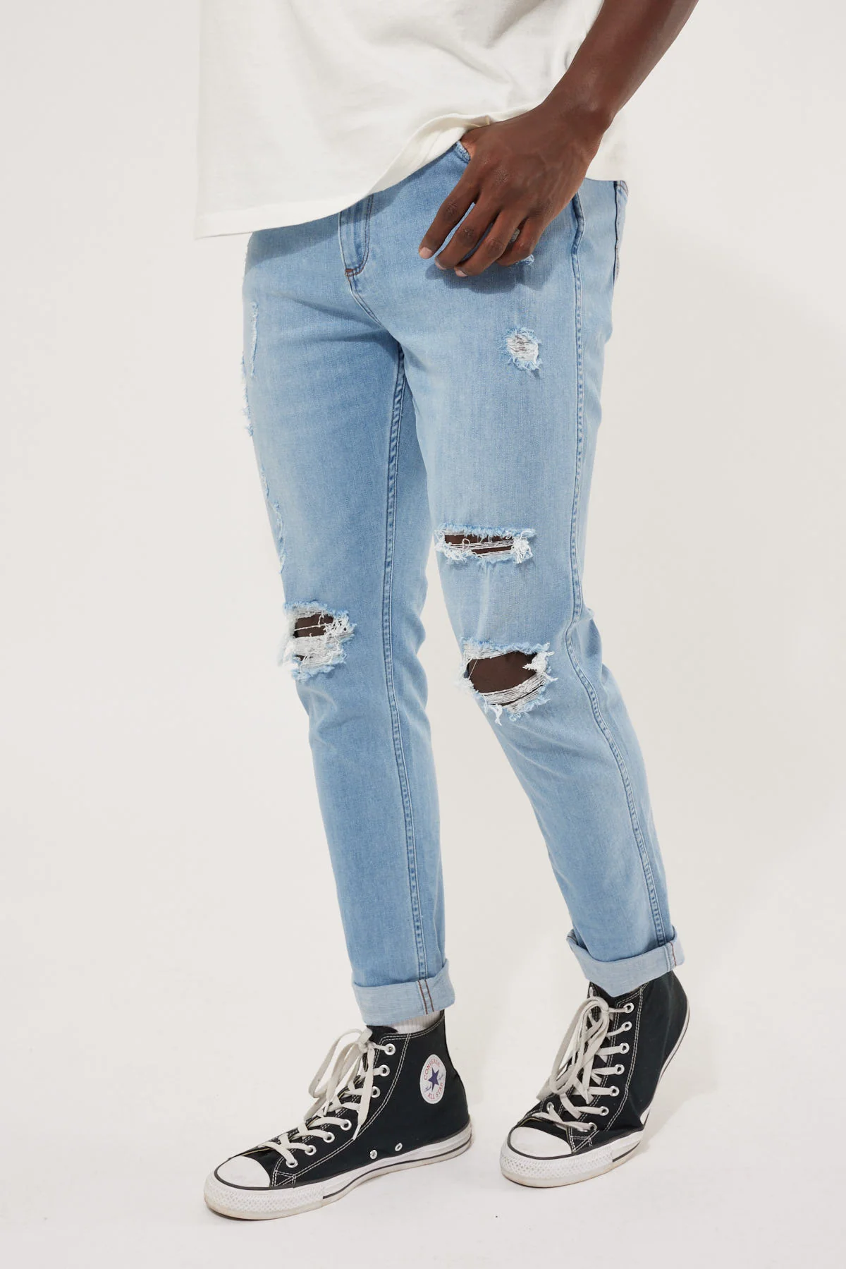 Wrangler Sid Crop Jean Whiplash Blue - Image 3