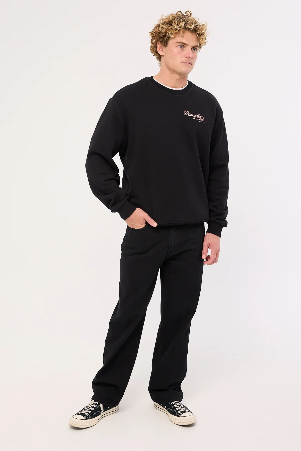Wrangler Stinger Slouch Sweat Black - Image 2