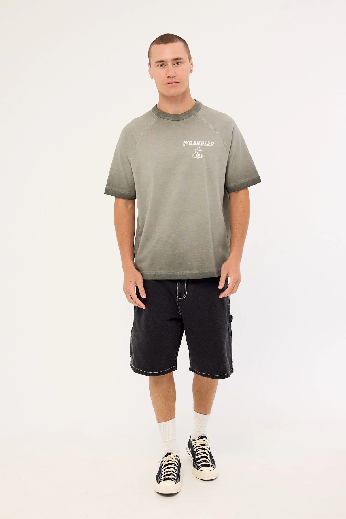 Wrangler Tour Boxy Raglan Tee Burnout Grey - Image 2