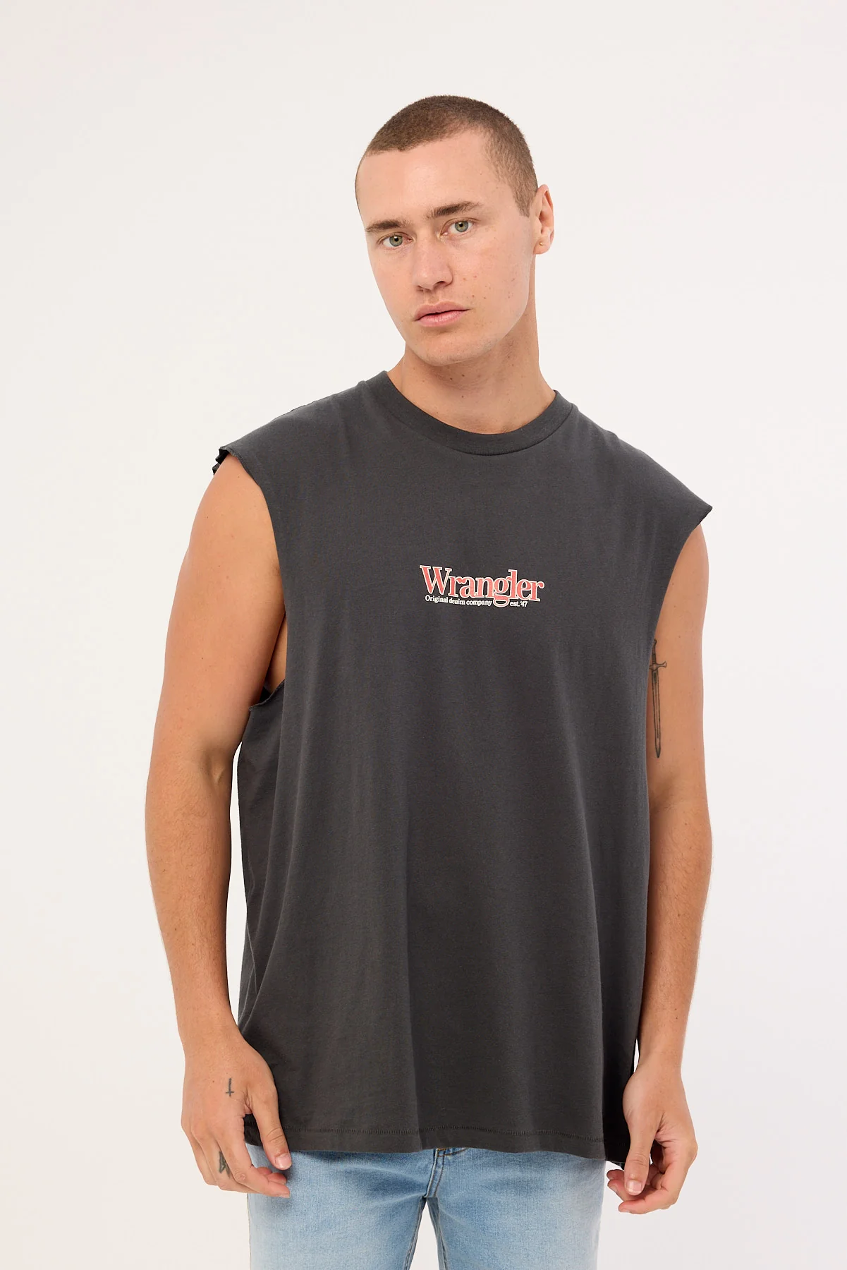 Wrangler Wrangler 47 Muscle Tee Dark Slate