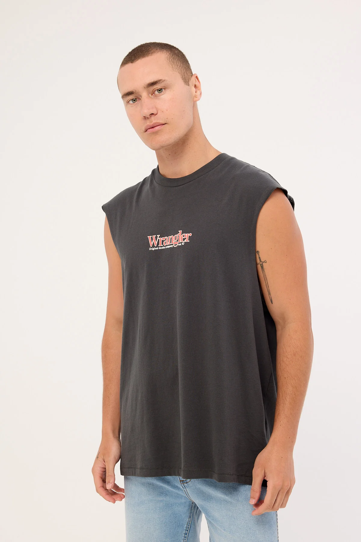 Wrangler Wrangler 47 Muscle Tee Dark Slate - Image 4