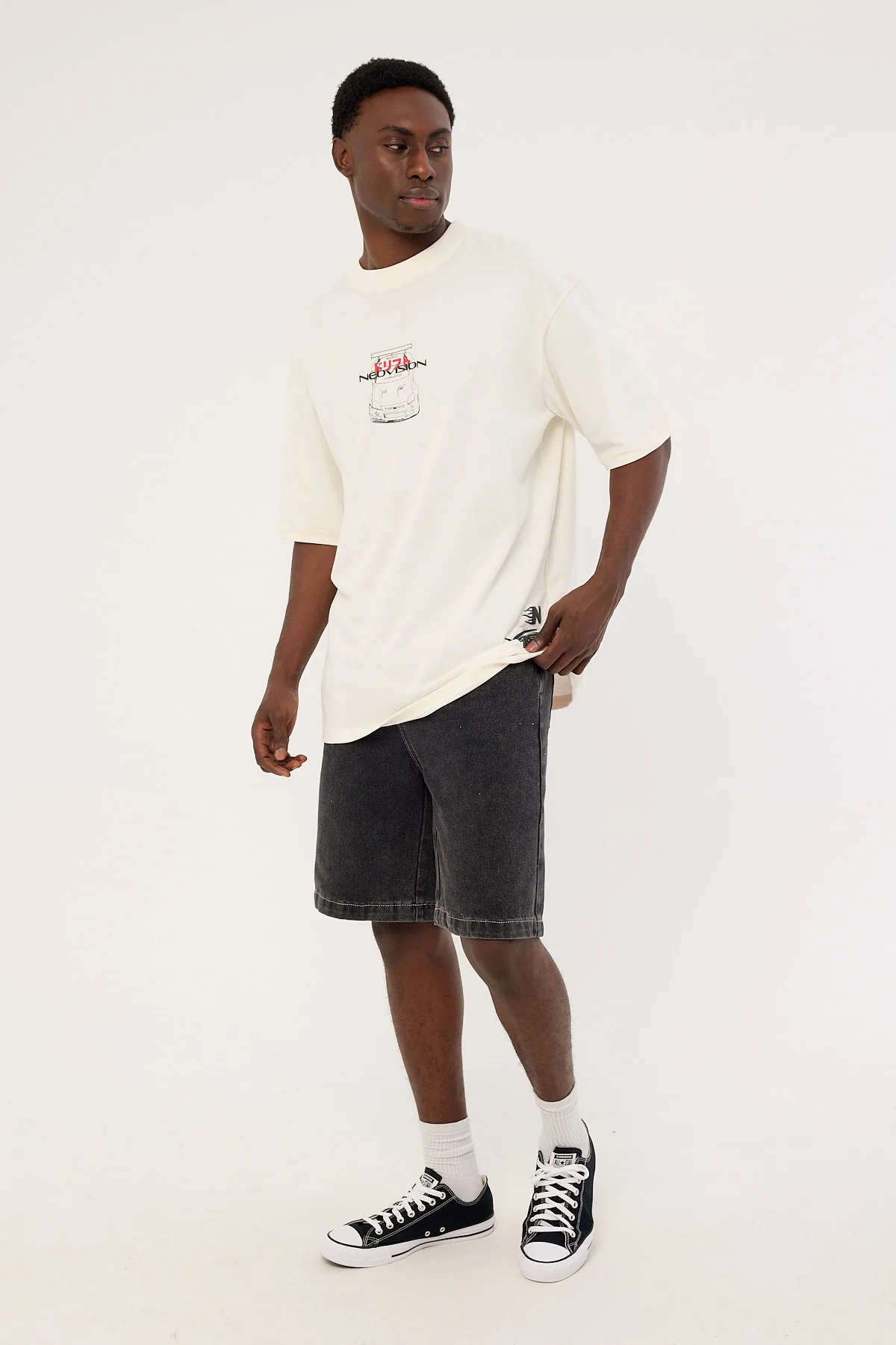 Xlarge 91 Star Bull Denim 91 Short Washed Black - Image 4