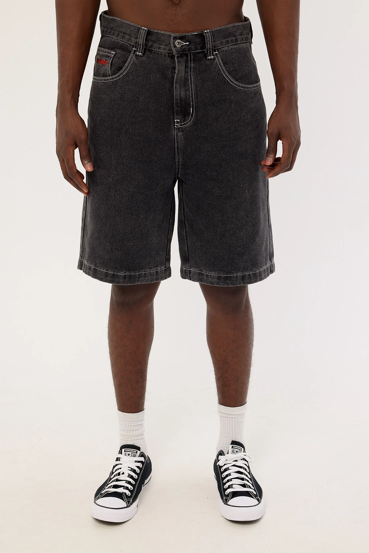 Xlarge 91 Star Bull Denim 91 Short Washed Black - Image 7