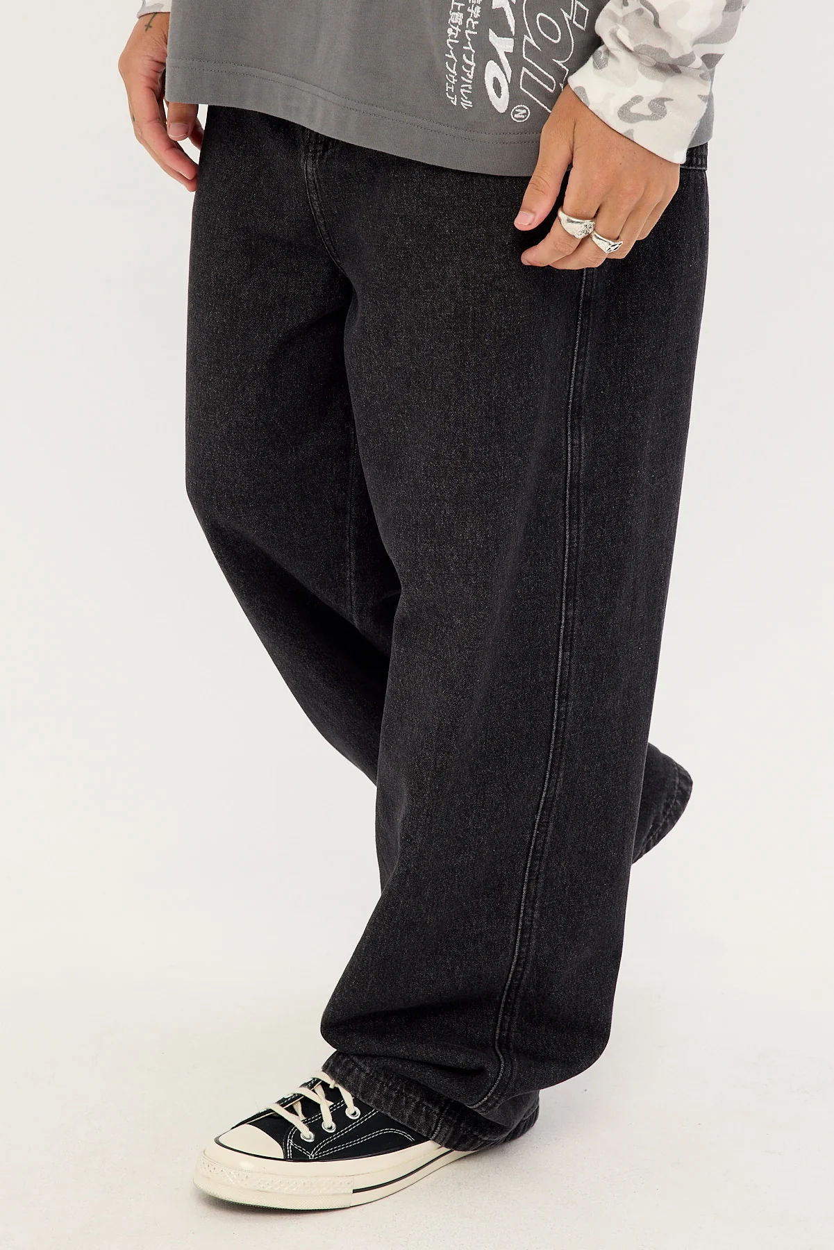 Xlarge Baggy Bull Denim 91 Pant Faded Black - Image 3
