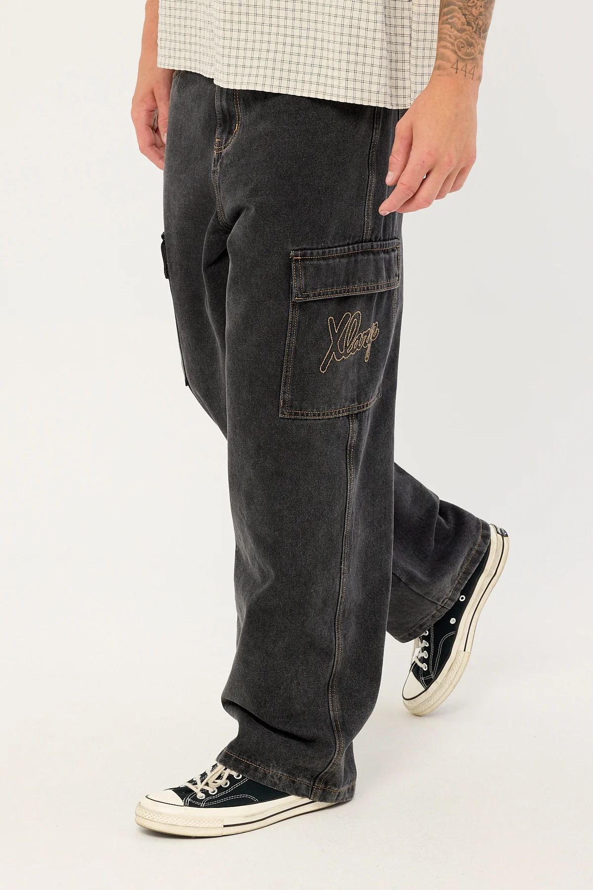 Xlarge Baggy Cargo Bull Denim 91 Pant Washed Black - Image 3