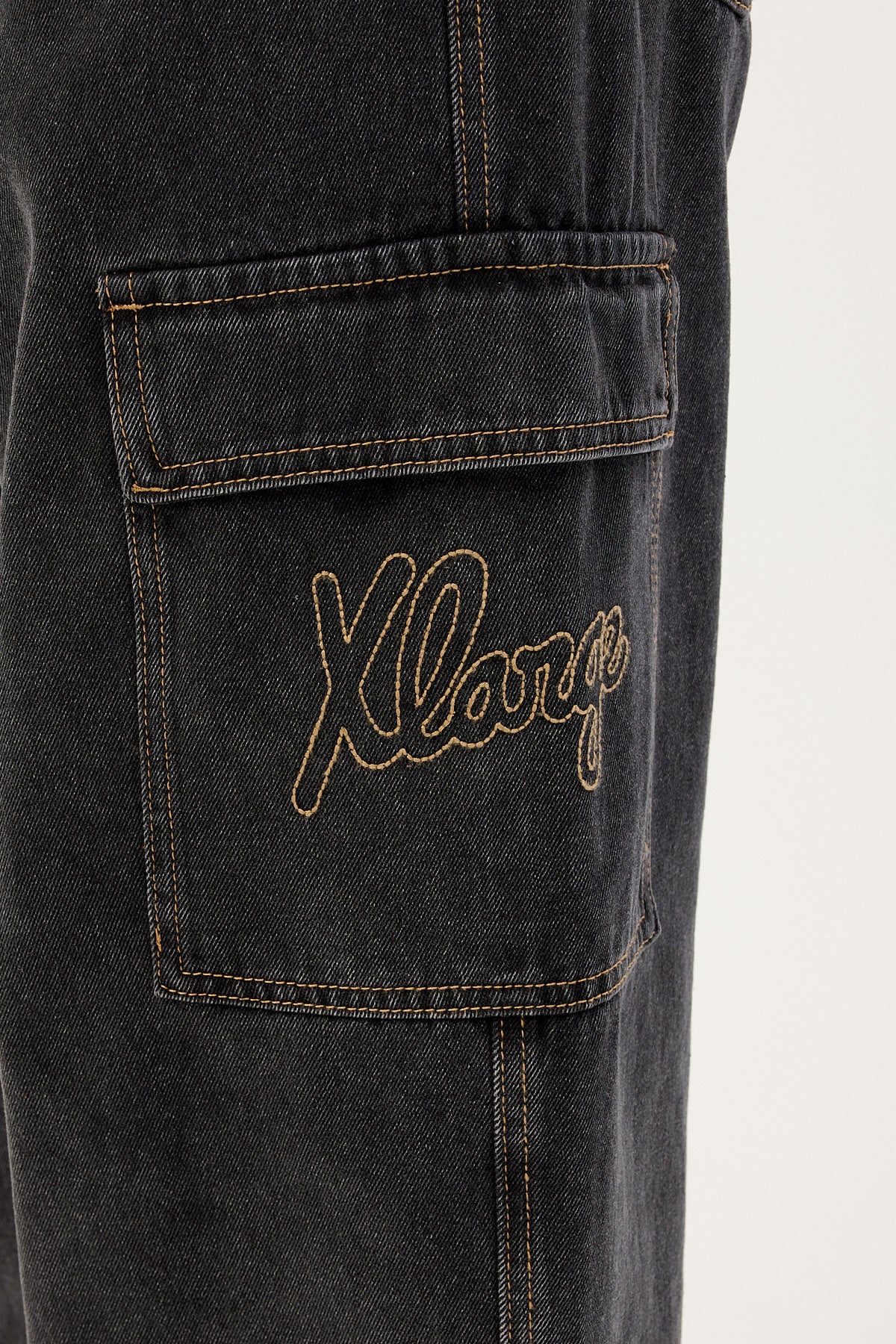 Xlarge Baggy Cargo Bull Denim 91 Pant Washed Black - Image 7