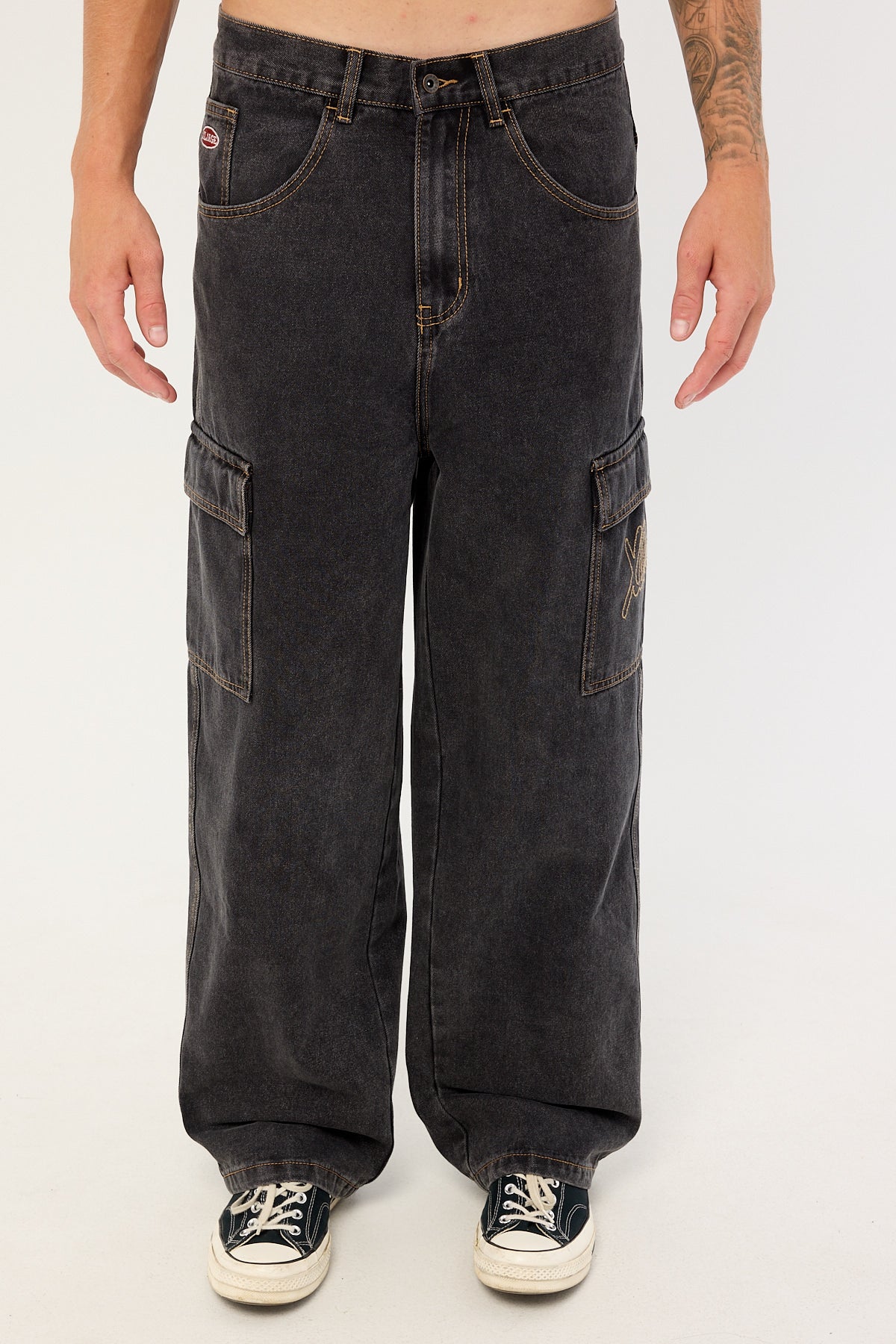 Xlarge Baggy Cargo Bull Denim 91 Pant Washed Black - Image 8