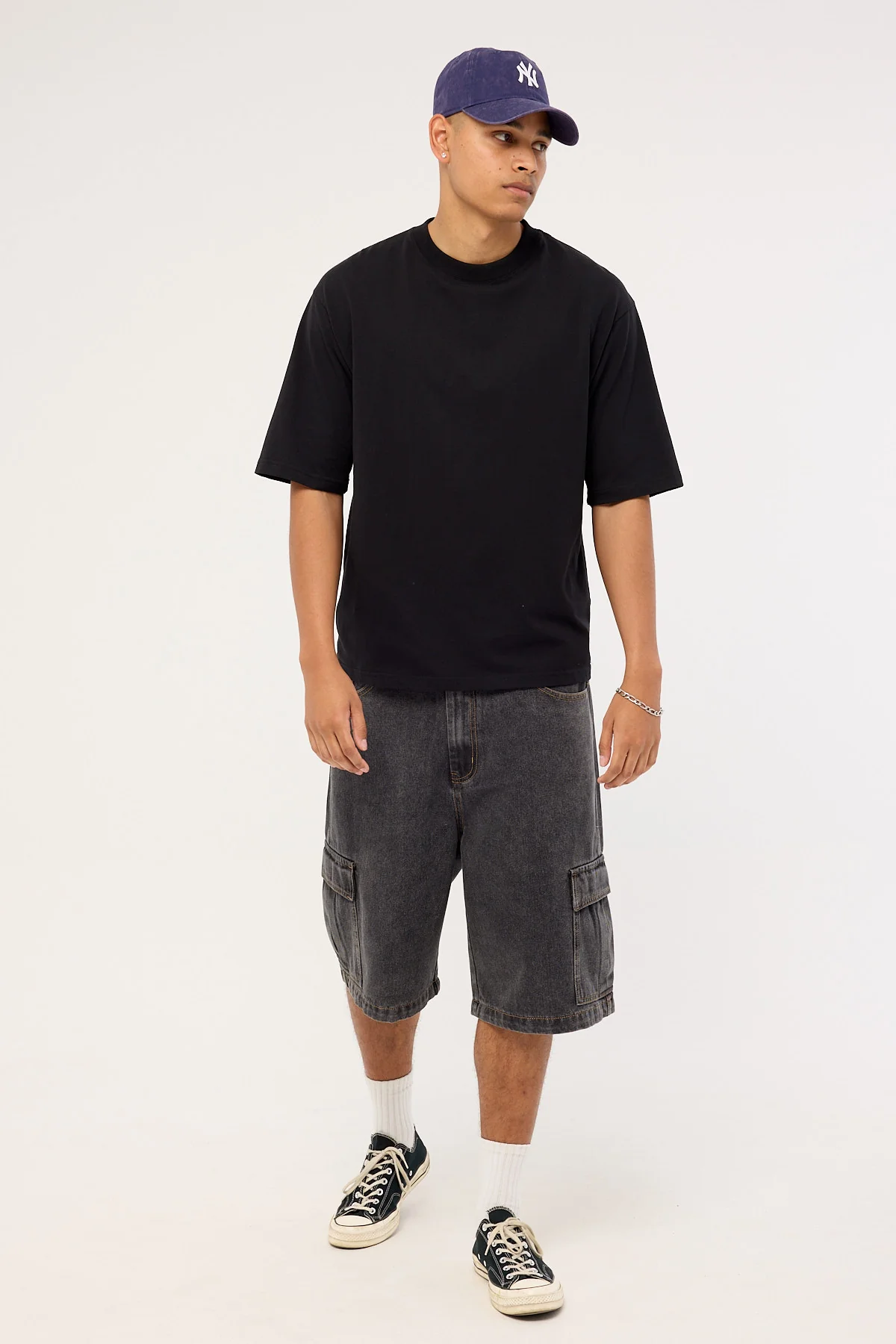 Xlarge Baggy Cargo Denim 91 Short Washed Black