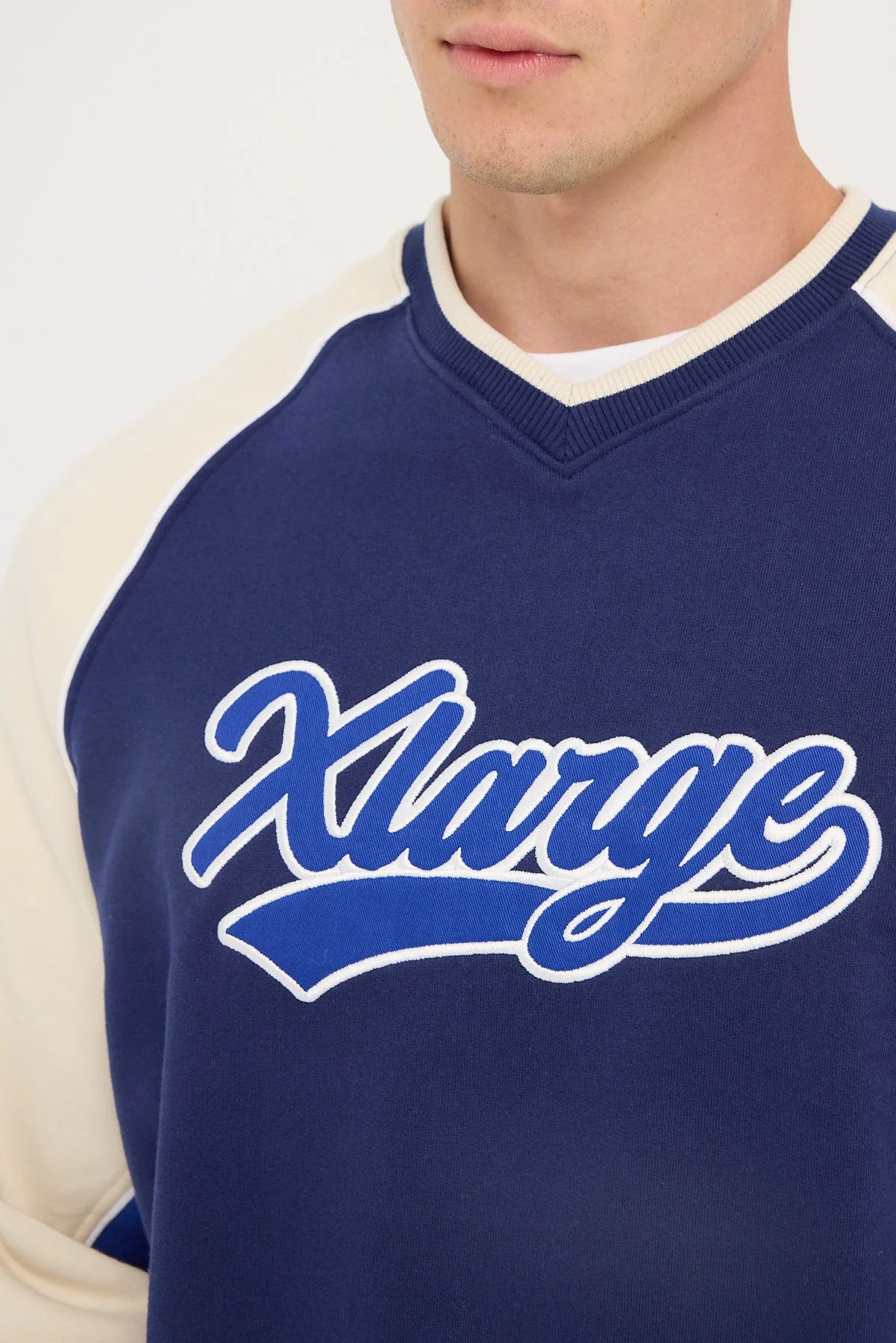 Xlarge Baseball Raglan Crew Navy - Image 5