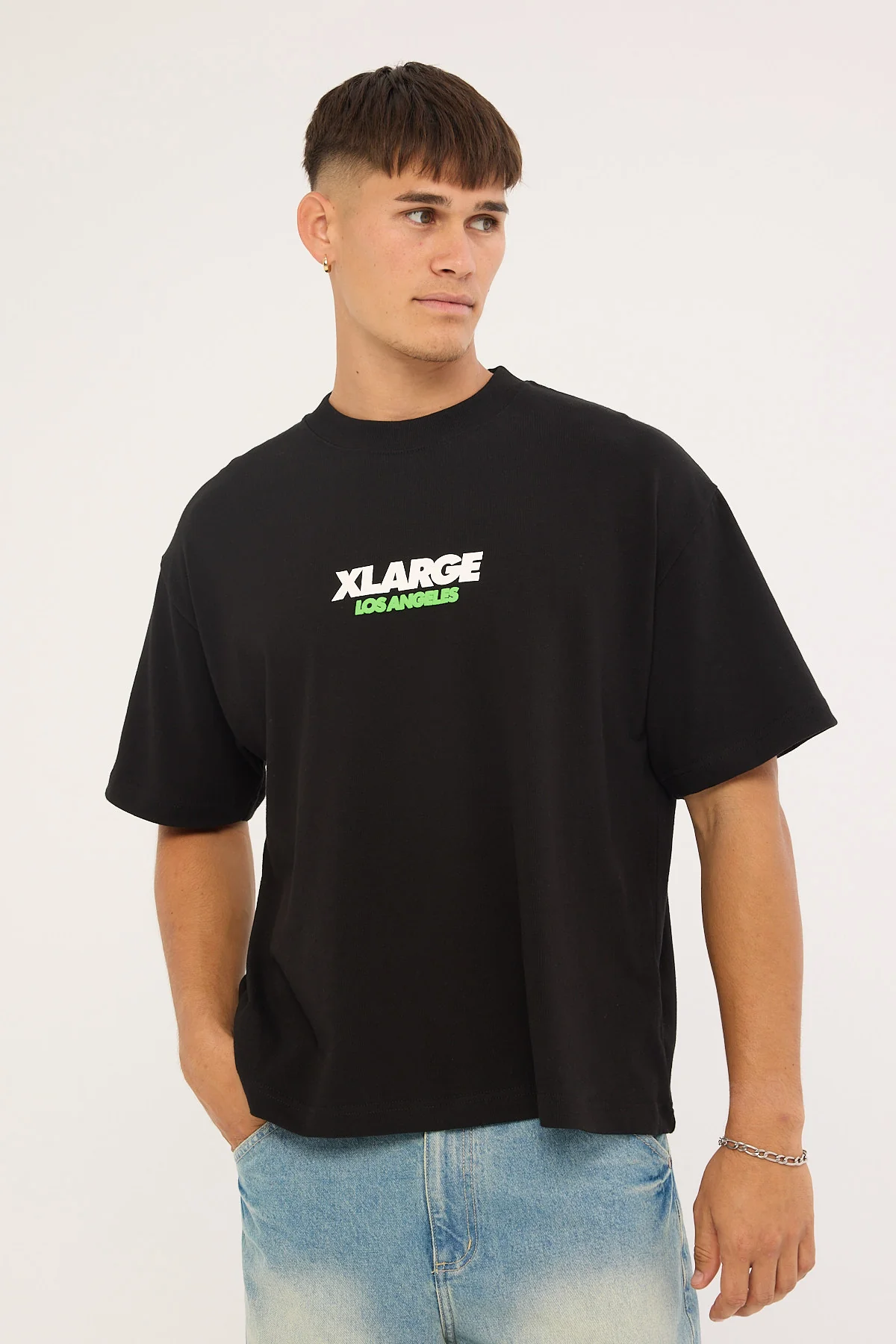 Xlarge Flowers Gorilla Fit SS Tee Solid Black - Image 3