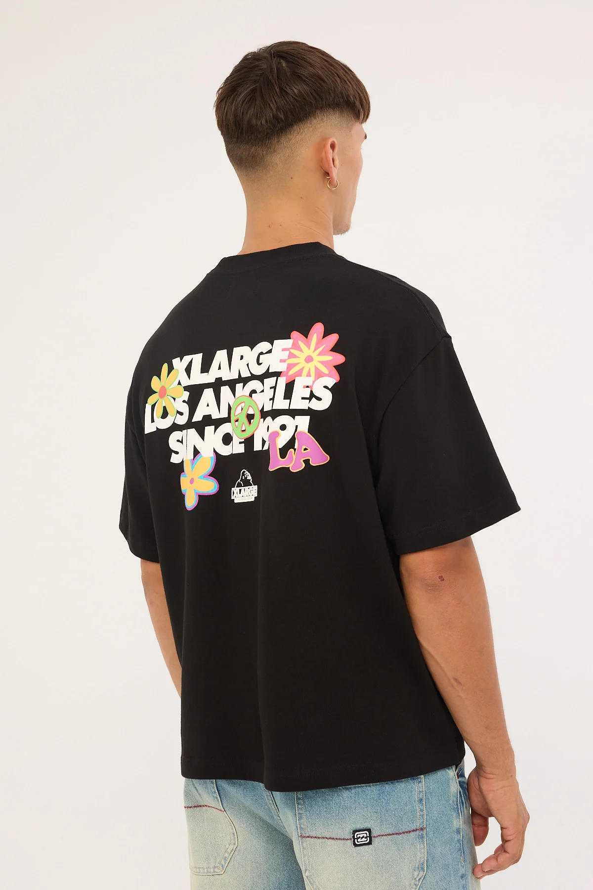 Xlarge Flowers Gorilla Fit SS Tee Solid Black - Image 5