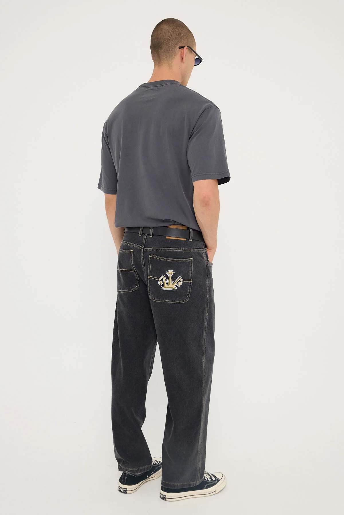 Xlarge Folded Crown Bull Denim Jean Double Dye Black - Image 4