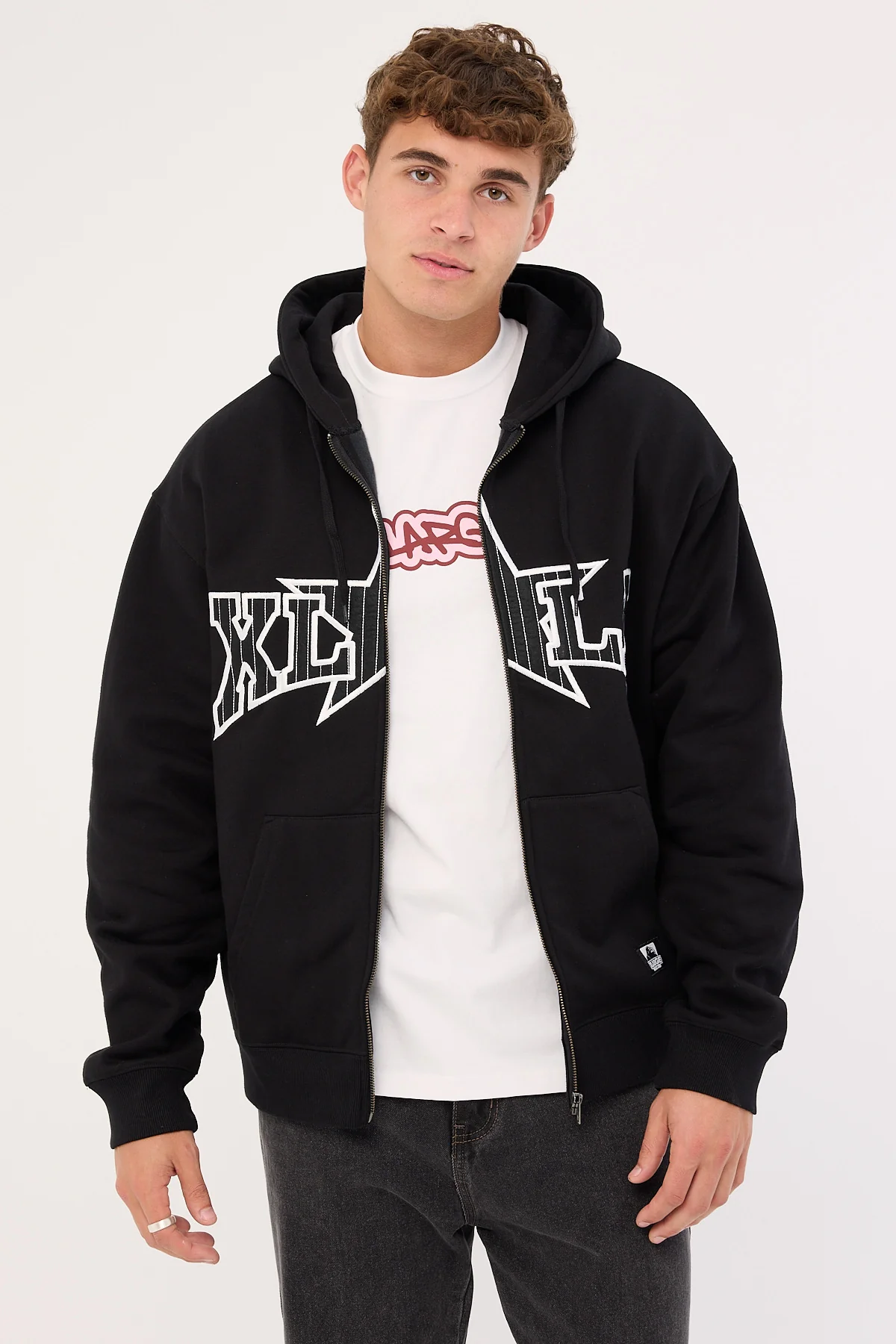 Xlarge LA Star Zip Thru Hood Black - Image 2
