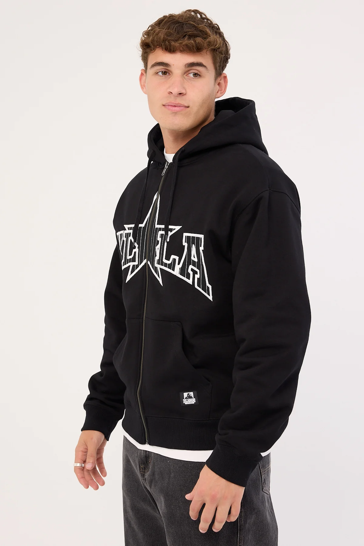 Xlarge LA Star Zip Thru Hood Black - Image 4