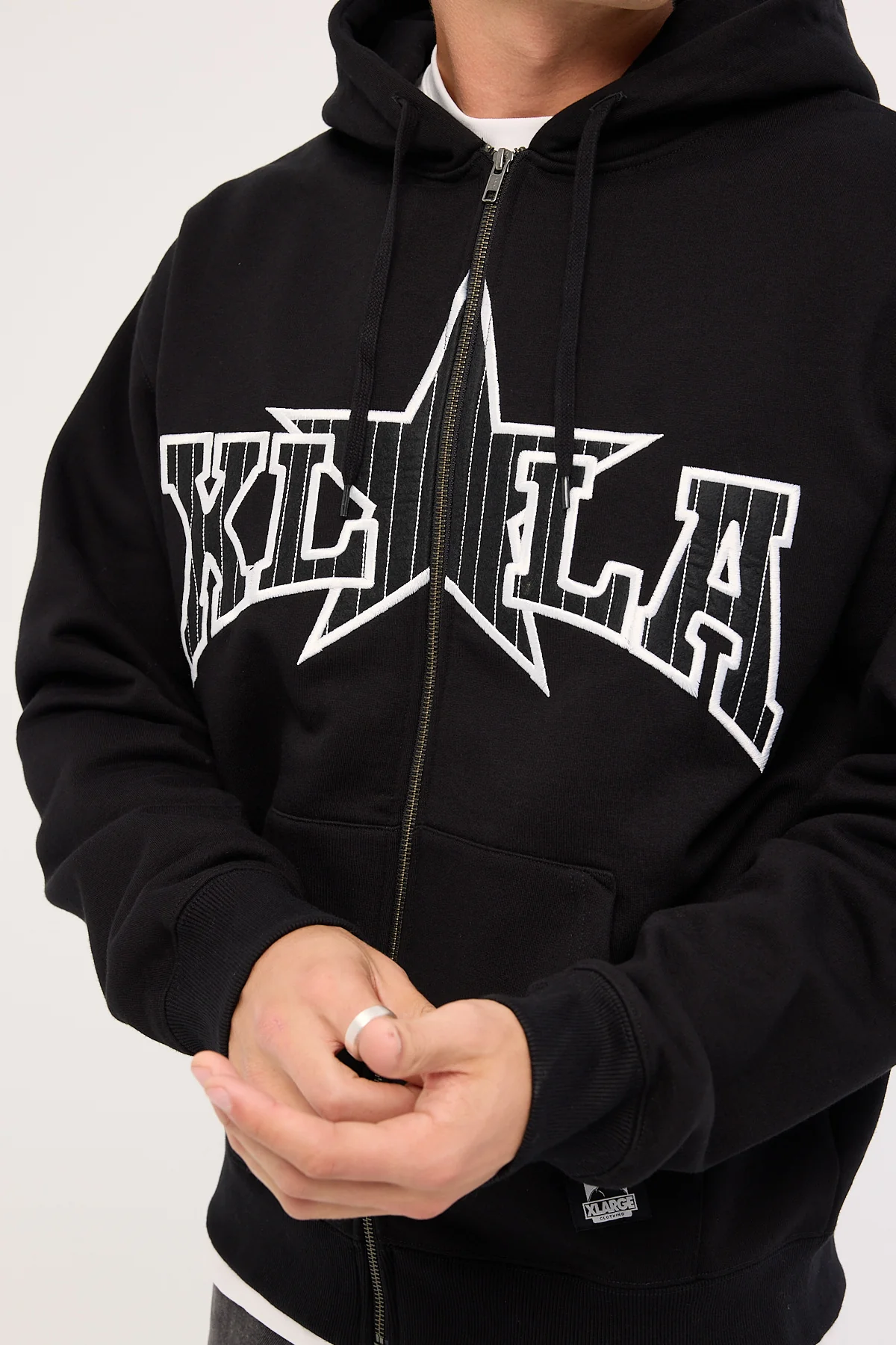 Xlarge LA Star Zip Thru Hood Black - Image 6