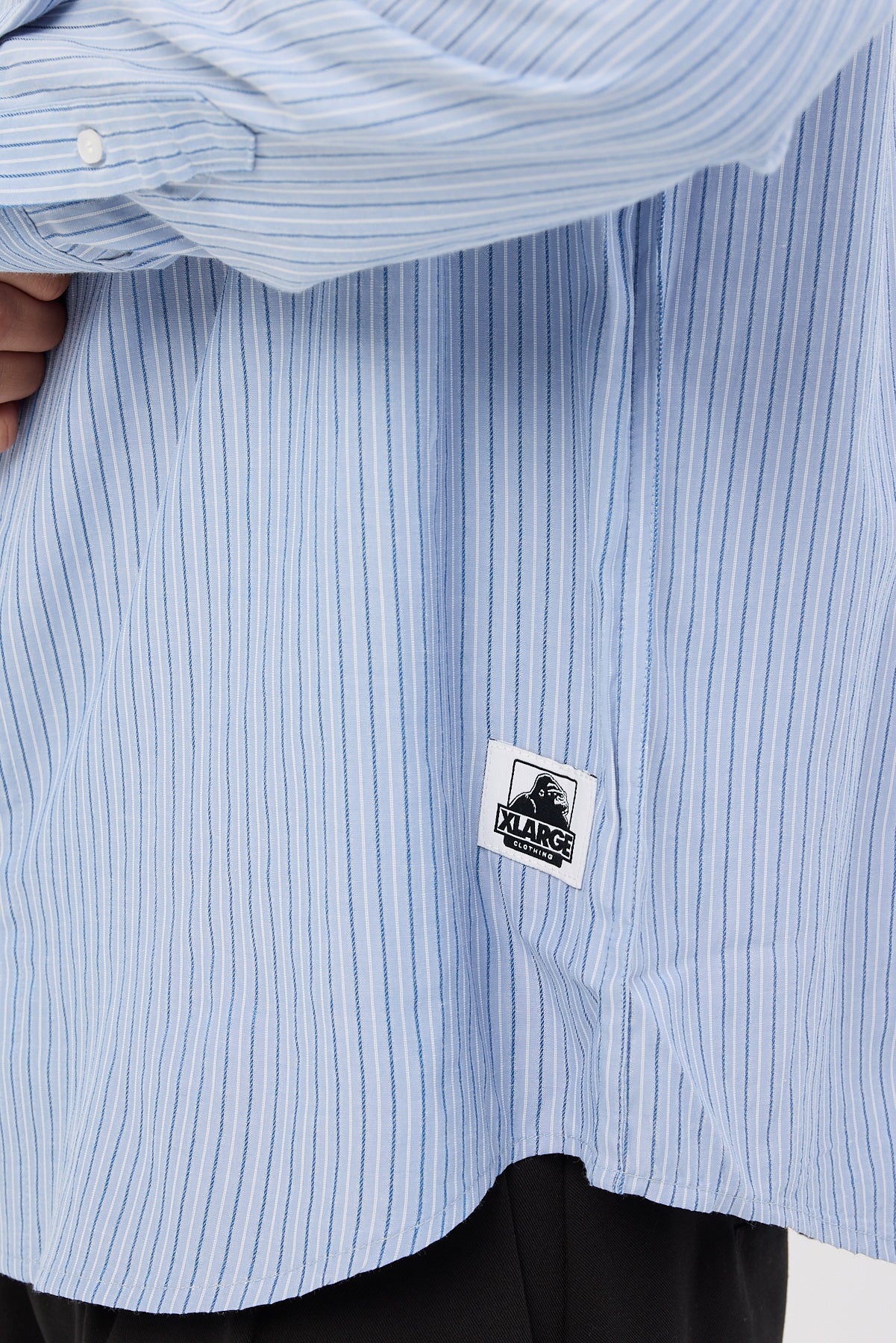 Xlarge Patch Stripe LS Shirt Blue - Image 7