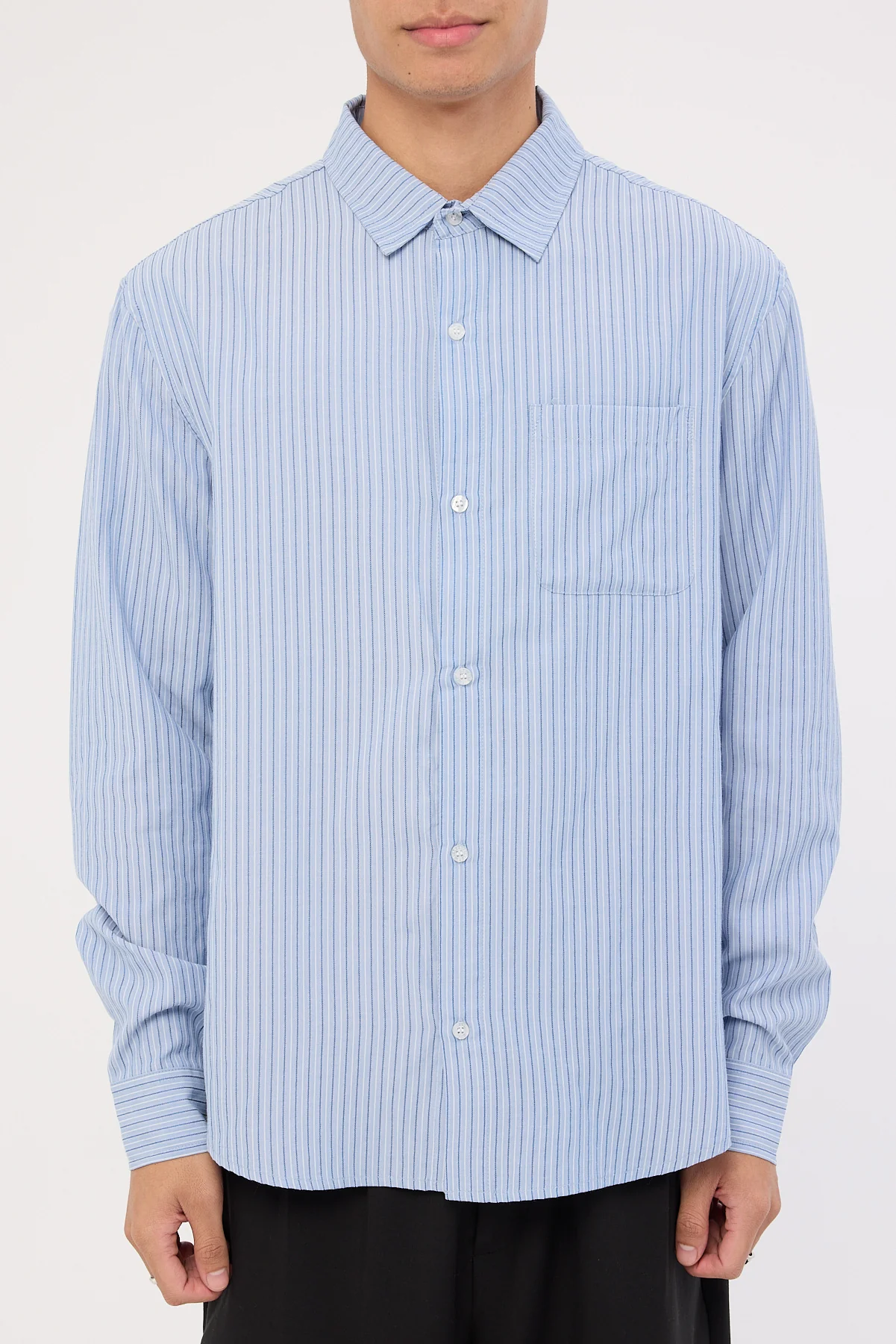 Xlarge Patch Stripe LS Shirt Blue - Image 9