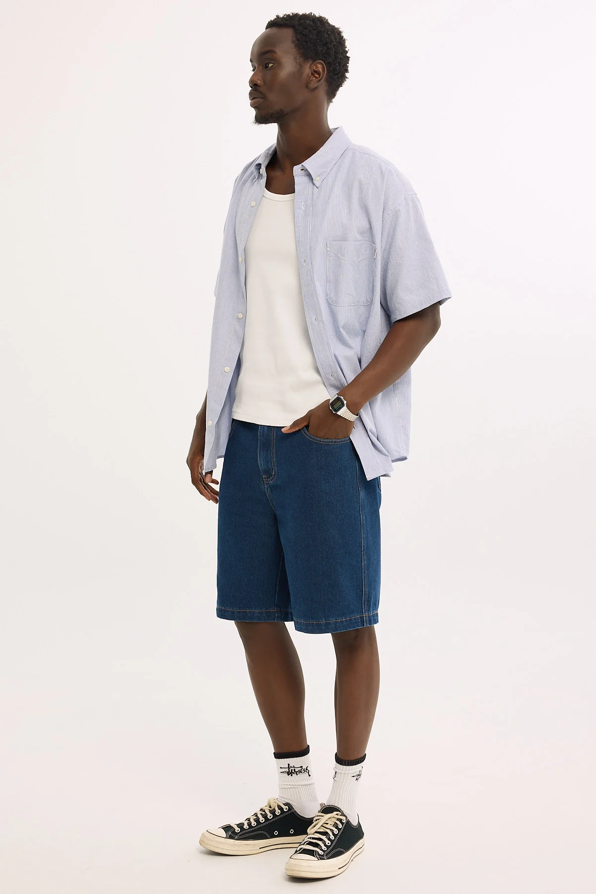 Xlarge Slanted Bull Denim 91 Short Raw Indigo Denim - Image 4