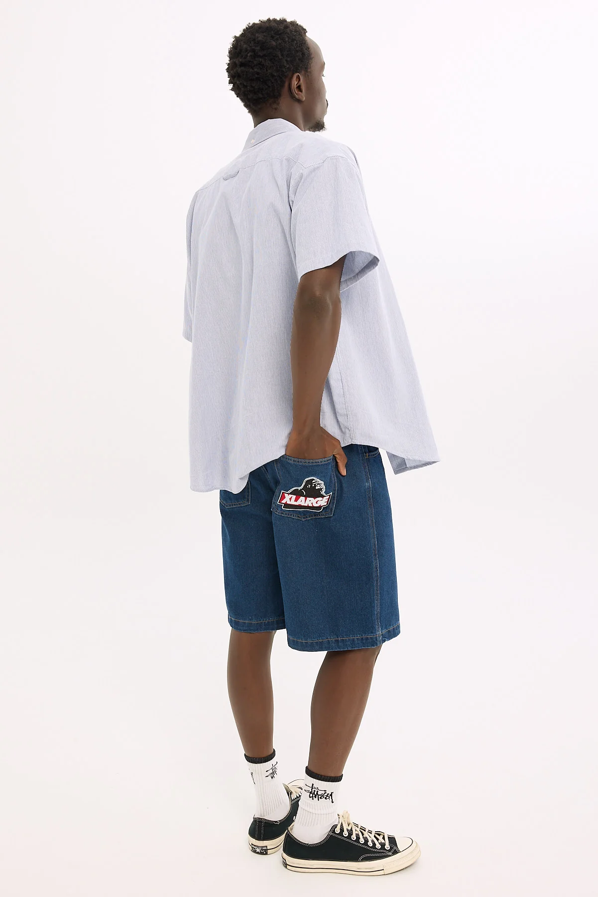 Xlarge Slanted Bull Denim 91 Short Raw Indigo Denim - Image 7