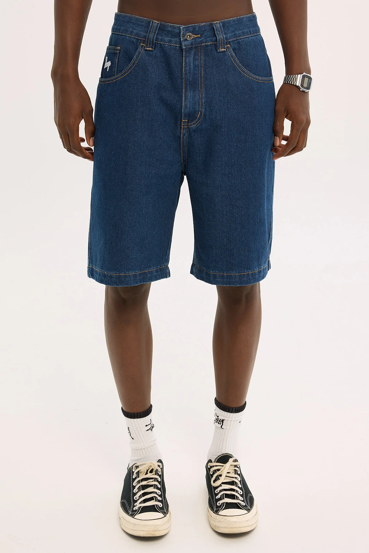Xlarge Slanted Bull Denim 91 Short Raw Indigo Denim - Image 9