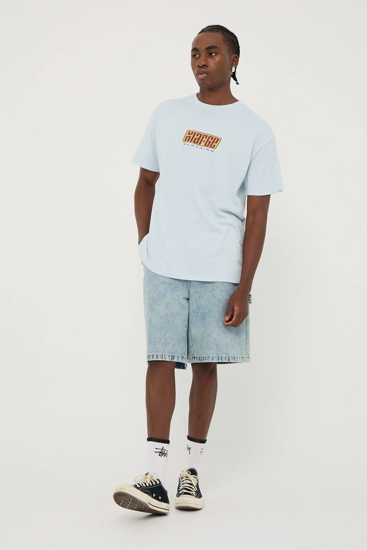 Xlarge Star Slant Tee Pigment Blue