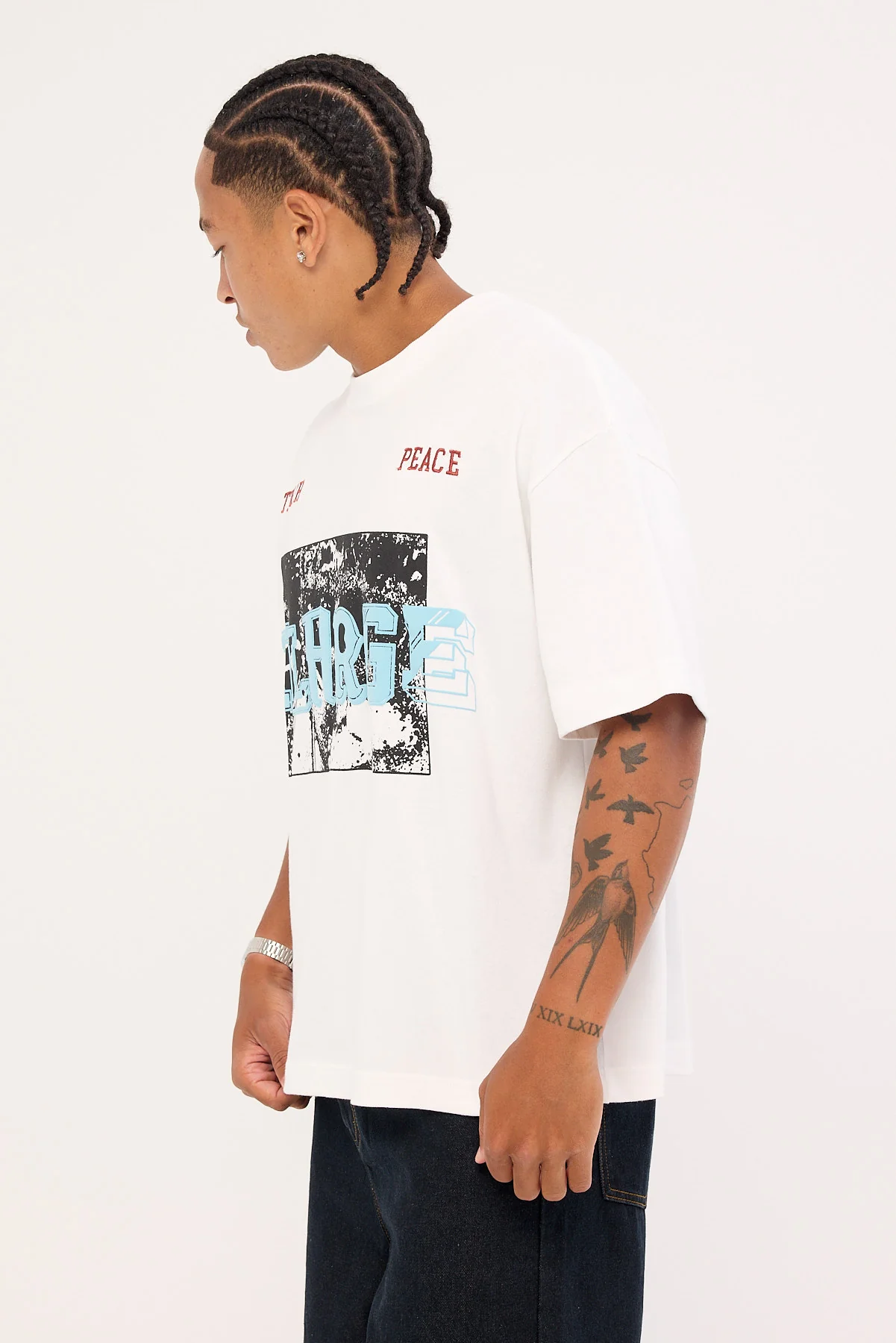 Xlarge Teach Peace Gorilla Fit Tee White - Image 5